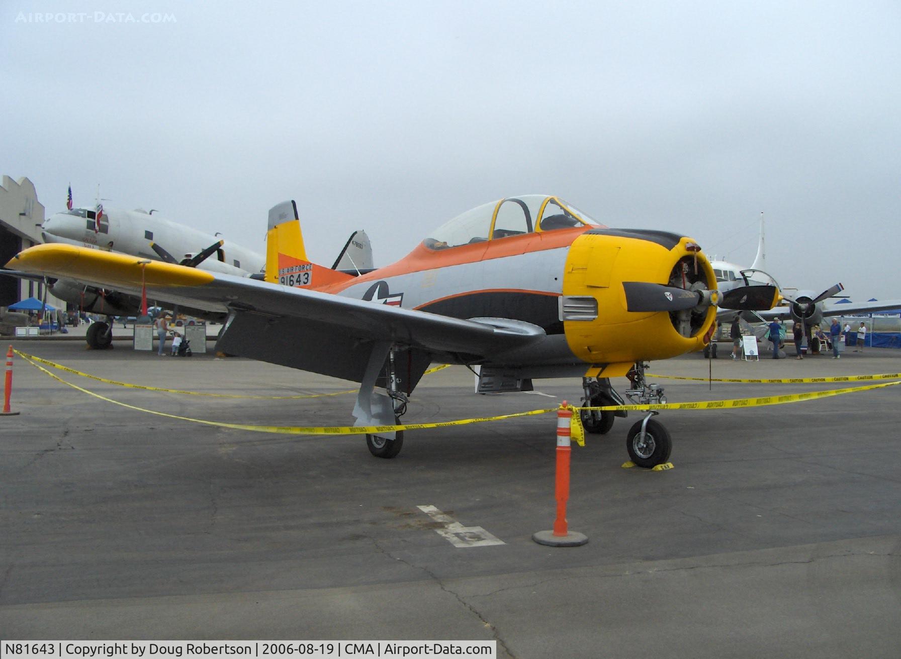 N81643, 1949 North American T-28A Trojan C/N 159-155 (49-1643), North American T-28A TROJAN, Wright R-1300-C7BA 800 Hp, USAF version