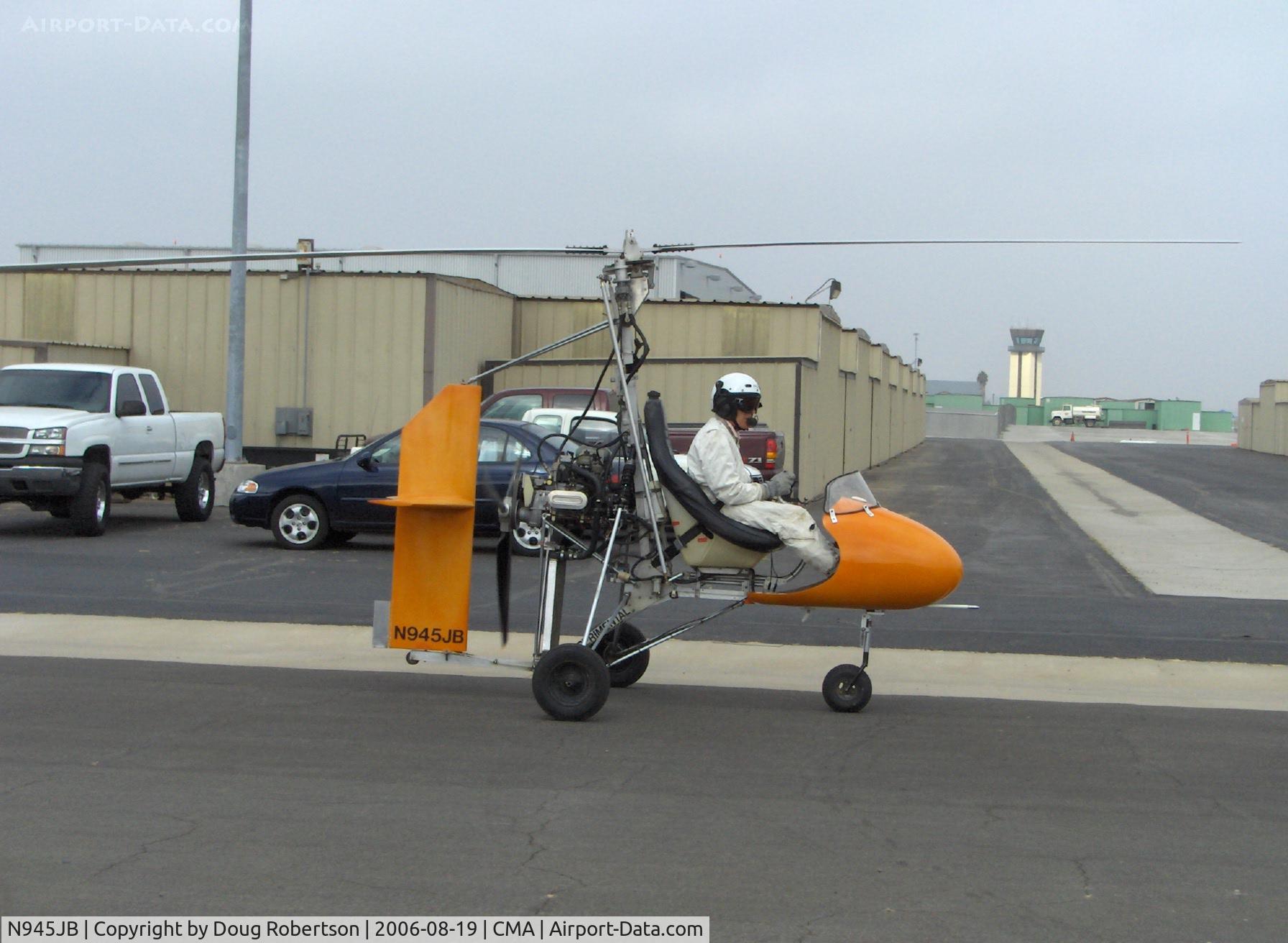 N945JB, 2001 Rotor Flight Dominator I C/N 04-0101, 2001 Benham DOMINATOR Autogyro, Rotax power to thrust pusher prop only