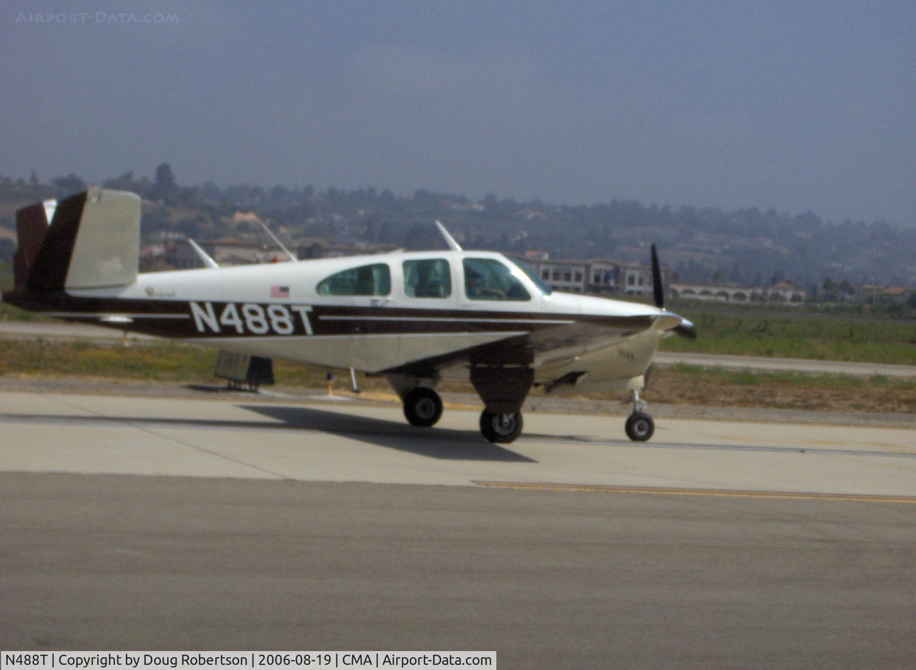 N488T, 1961 Beech N35 Bonanza C/N D-6726, 1961 Beech N35 BONANZA, Continental IO-470-N 260 Hp, taxi