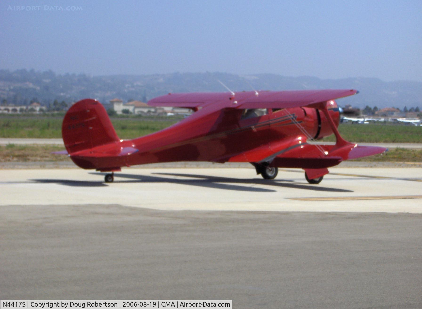 N4417S, 1944 Beech D17S (UC-43-BH/GB2) Staggerwing C/N 6918, 1944 Beech D17S STAGGERWING, P&W R-985 Wasp Junior 450 Hp, taxi