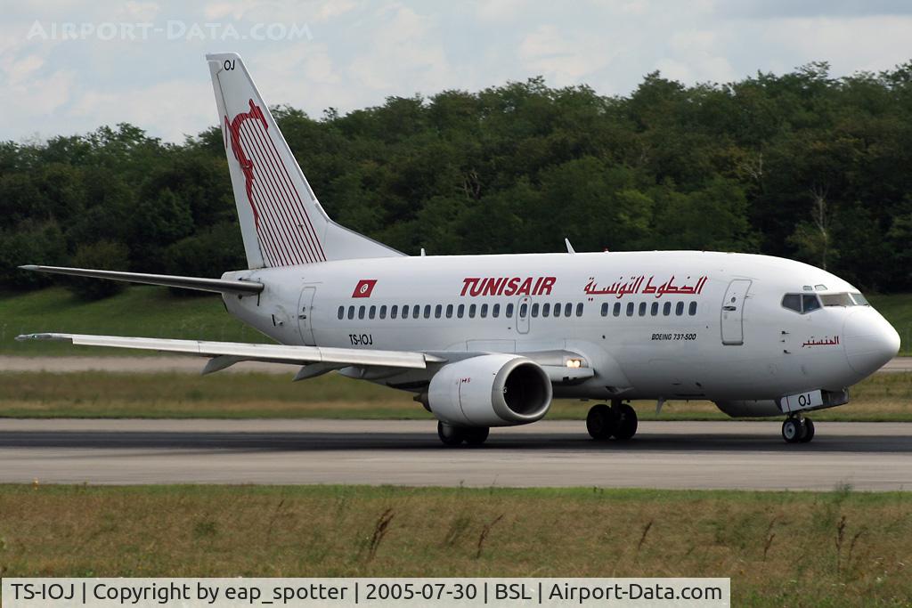 TS-IOJ, 1995 Boeing 737-5H3 C/N 27912, Departing on runway 16