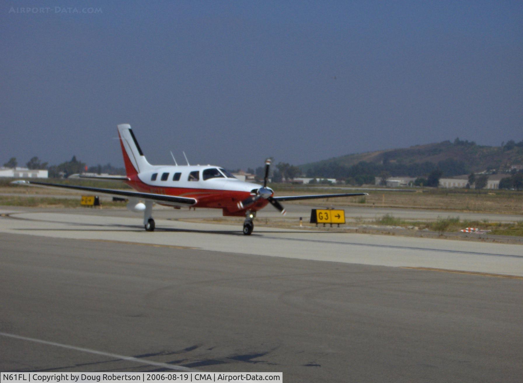 N61FL, 1989 Piper PA-46-350P Malibu Mirage C/N 4622037, 1989 Piper PA-46-350P MALIBU MIRAGE, Lycoming TIO-540-AE2A turbocharged & intercooled 350 Hp, underwing RADAR, taxi