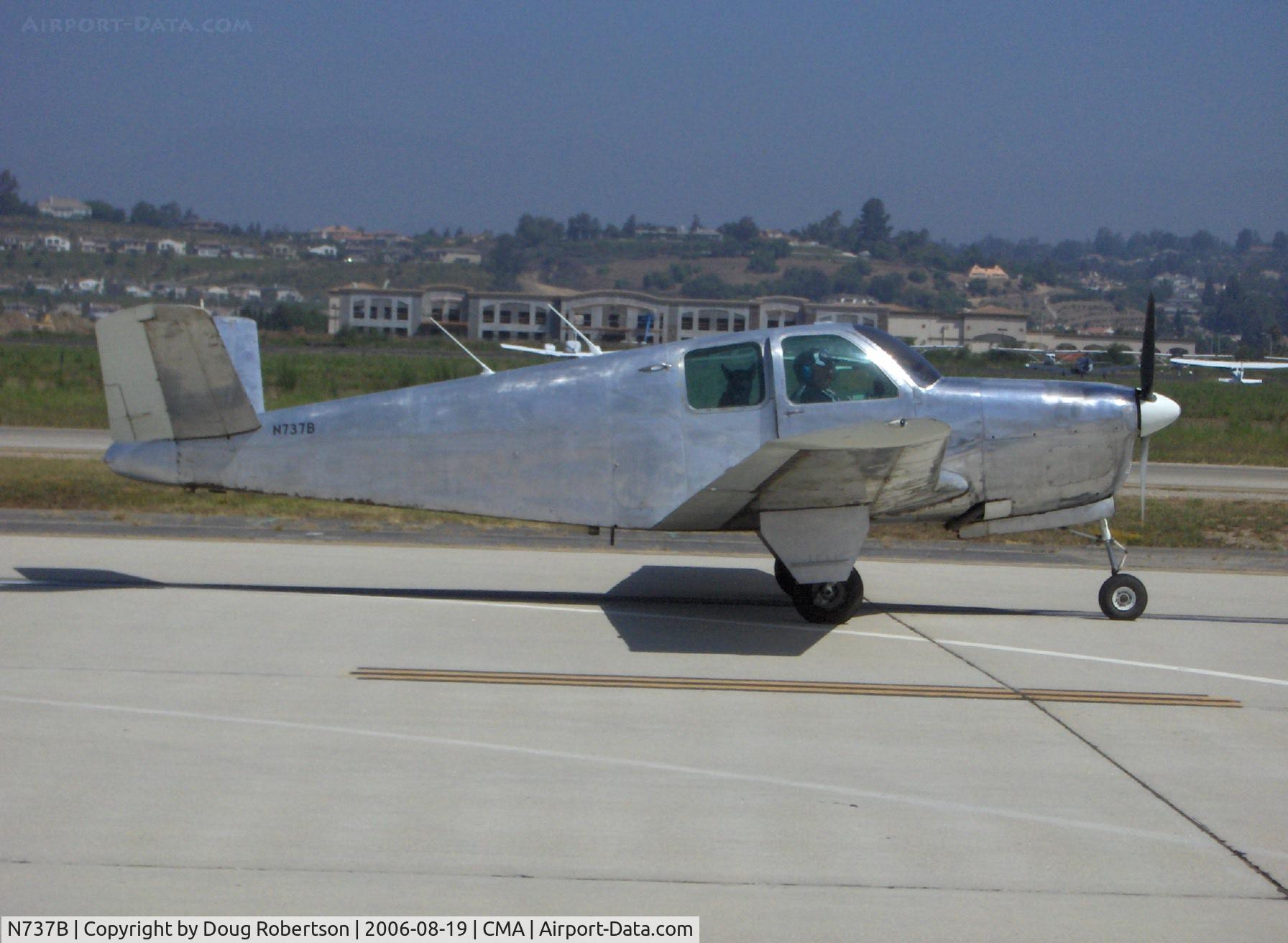 N737B, 1948 Beech A35 Bonanza C/N D-1743, 1948 Beech A35 BONANZA, Continental E-185 185/165 Hp, taxi