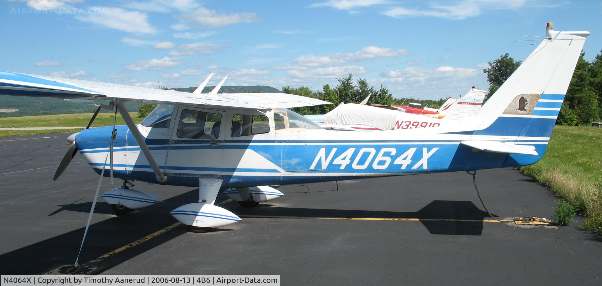 N4064X, 1970 Aero Commander 100-180 Lark Commander C/N 5164, Parked at the ramp at Ticonderoga