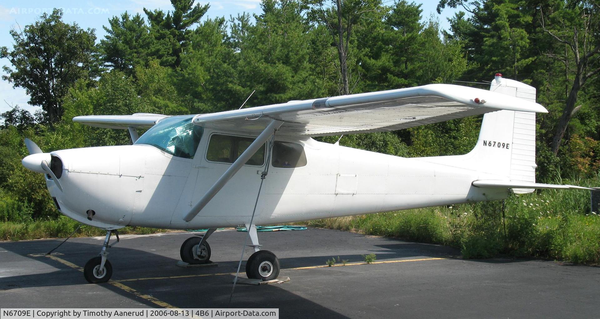 N6709E, 1959 Cessna 175 Skylark C/N 56209, Parked at the ramp at Ticonderoga