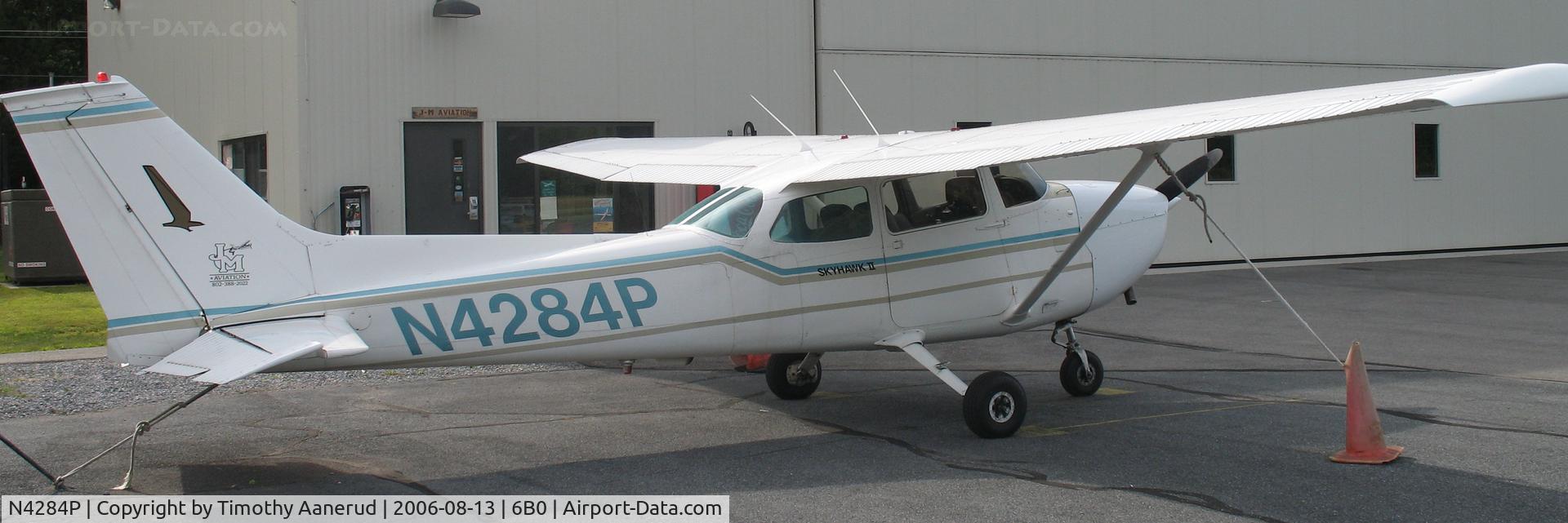 N4284P, 1974 Cessna 172M C/N 17264088, Tied down at Middlebury State, VT