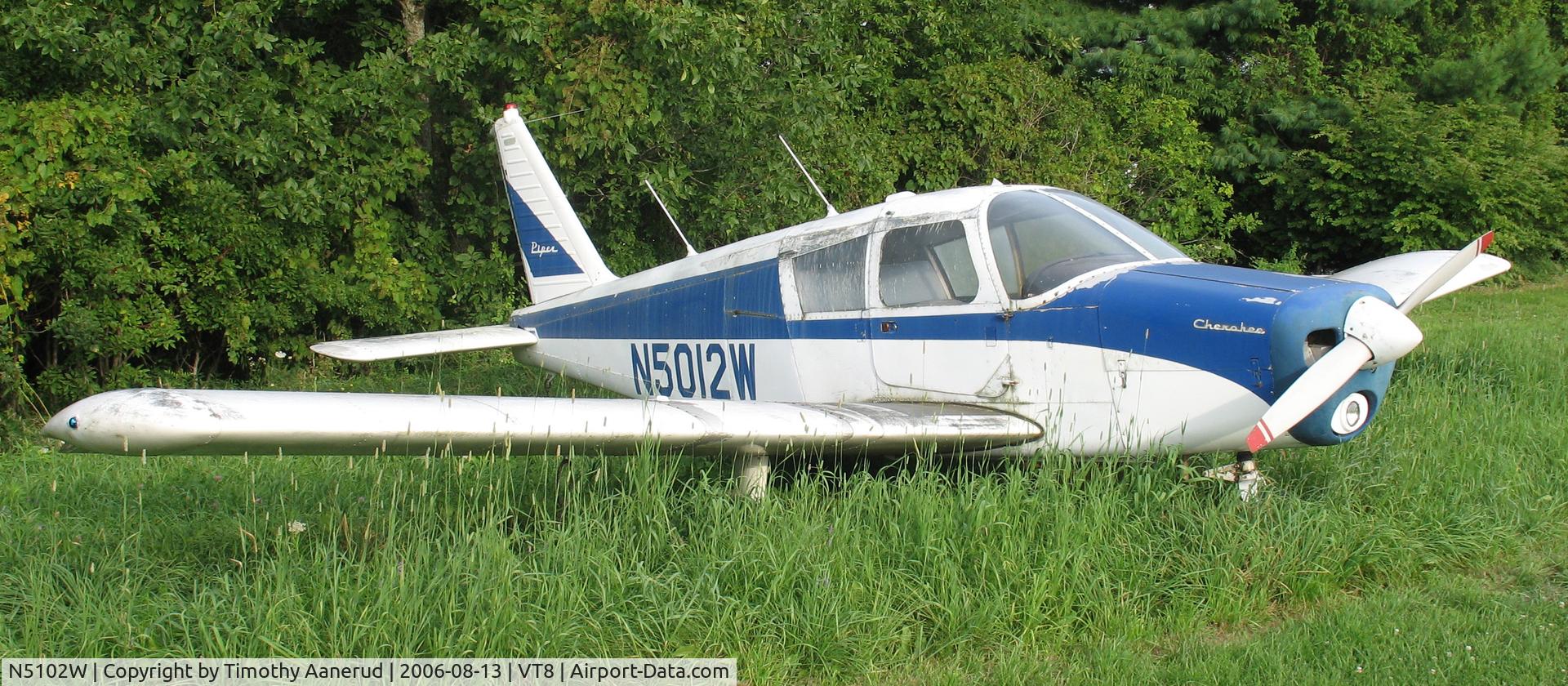 N5102W, 1961 Piper PA-28-160 Cherokee C/N 28-119, 1961 Piper PA-28-160 Cherokee, c/n 28-119, Shelburne, VT