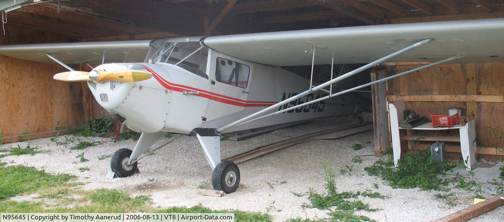 N95645, 1946 Taylorcraft BC12-D C/N 7945, Shelburne, VT