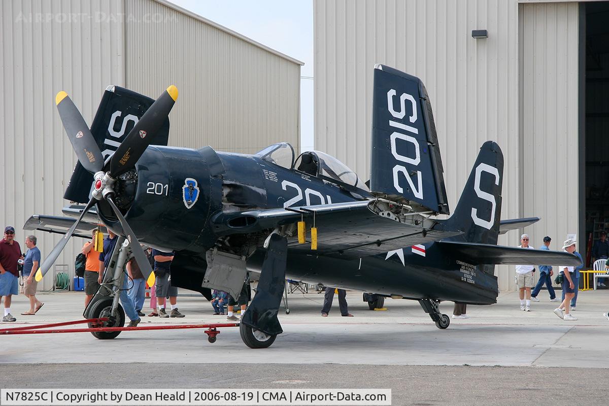 N7825C, 1948 Grumman F8F-2 (G58) Bearcat C/N D.1227, 1948 Grumman F8F-2 Bearcat being towed out of the CAF hangar. P&W R-2800-34W Double Wasp 2,200 Hp.