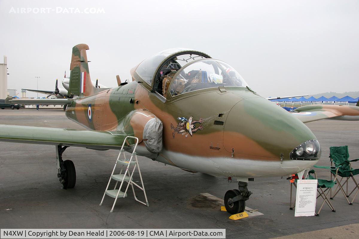 N4XW, 1971 BAC 84 Jet Provost T.5A C/N EEP/JP/1057, 1972 British Aircraft Company Jet Provost Mk 5 at the 2006 EAA Camarillo Airshow.  Rolls Royce Viper 202 turbojet (2500 lbs thrust).
