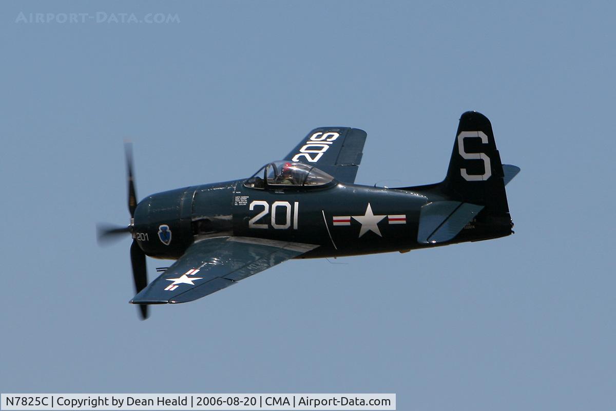 N7825C, 1948 Grumman F8F-2 (G58) Bearcat C/N D.1227, 1948 Grumman F8F-2 Bearcat flying during Opening Ceremonies of the 2006 EAA Camarillo Airshow.