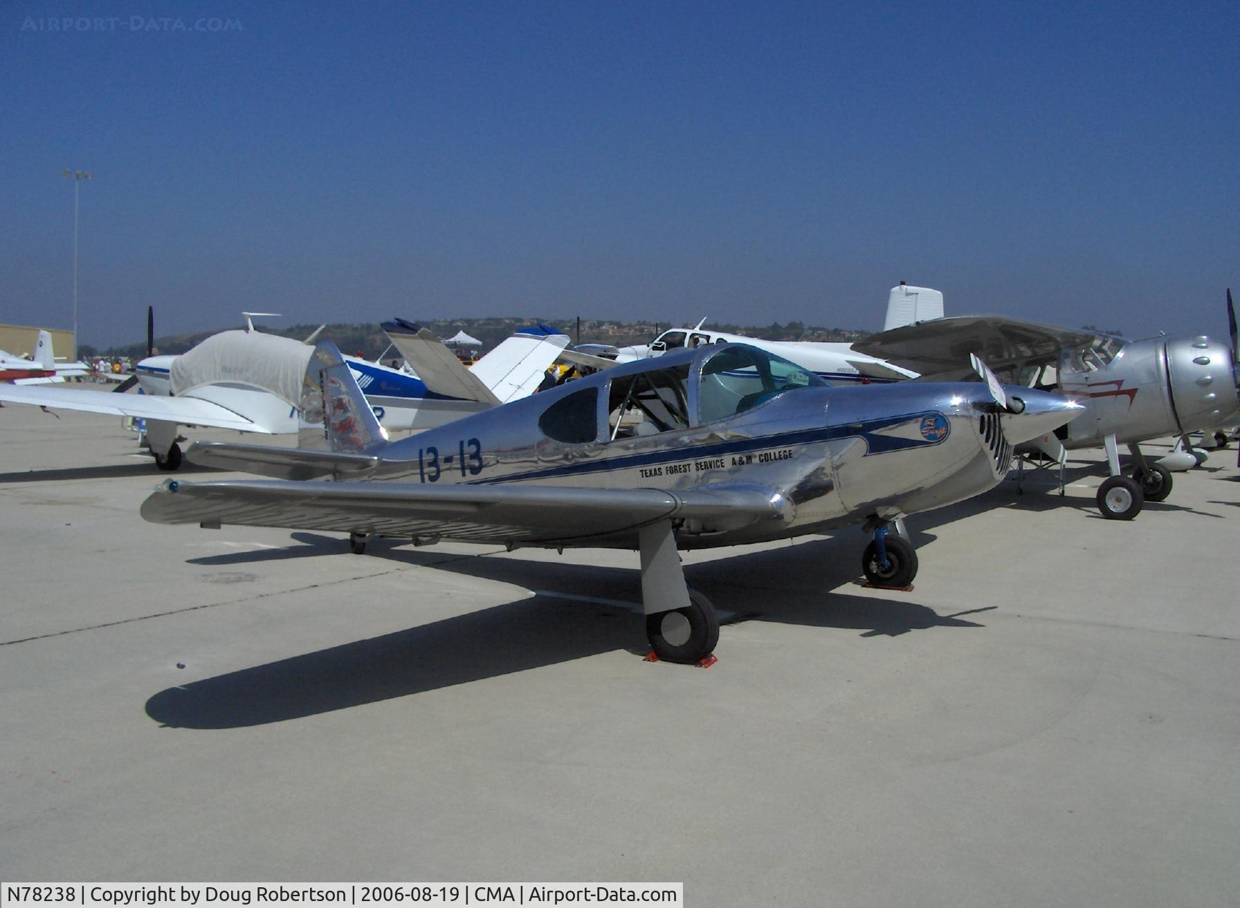 N78238, 1946 Globe GC-1B Swift C/N 2238, 1946 Globe GC-1B SWIFT 'Miss Texas', Lycoming IO-320 upgrade