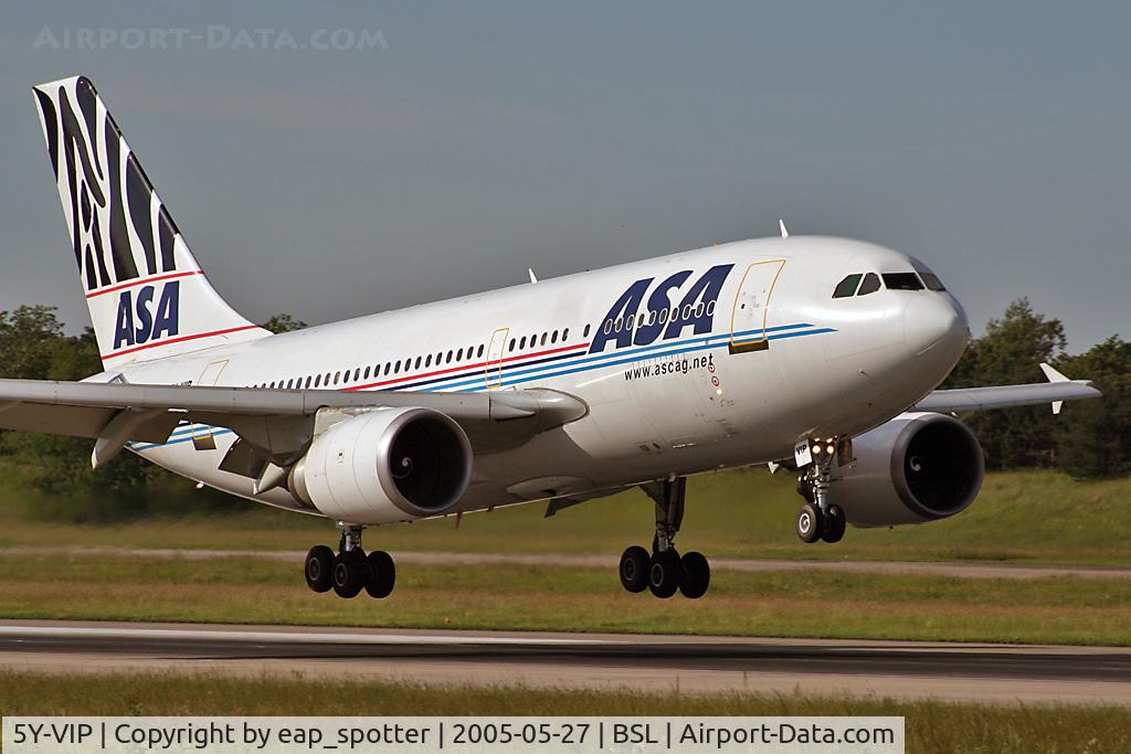5Y-VIP, 1991 Airbus A310-308 C/N 620, landing on runway 16 inbound from MBA