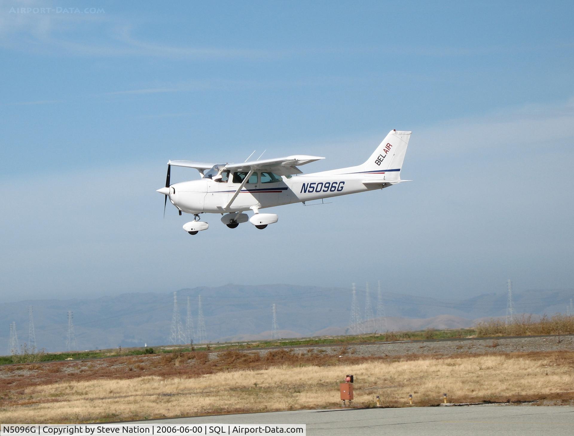 N5096G, 1979 Cessna 172N C/N 17273545, Bel Air 1979 Cessna 172N landing @ San Carlos Municipal Airport, CA
