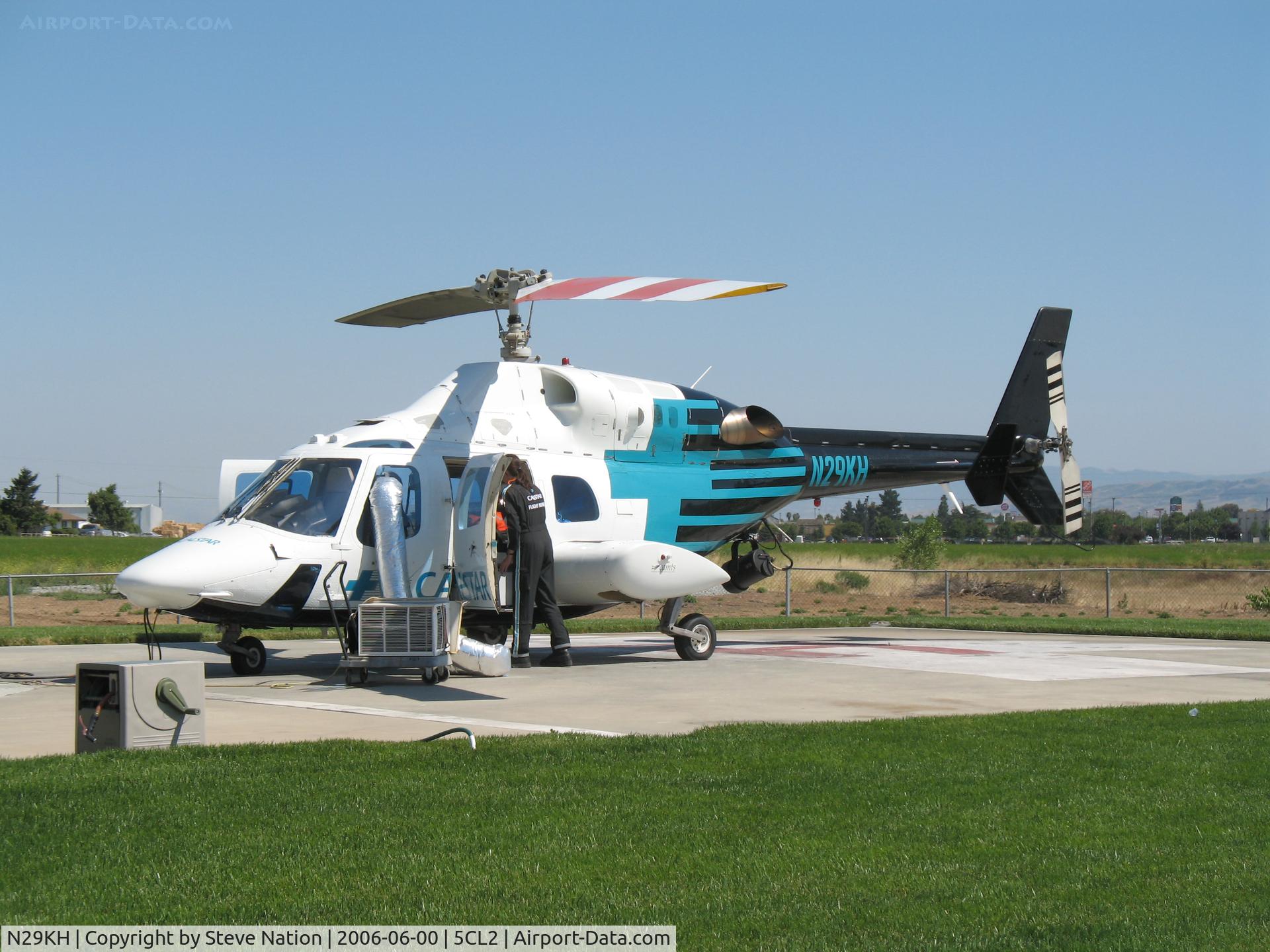 N29KH, 1981 Bell 222 C/N 47053, CALSTAR 1981 Bell 222 hooked up to ground unit @ Hollister Municipal Airport, CA