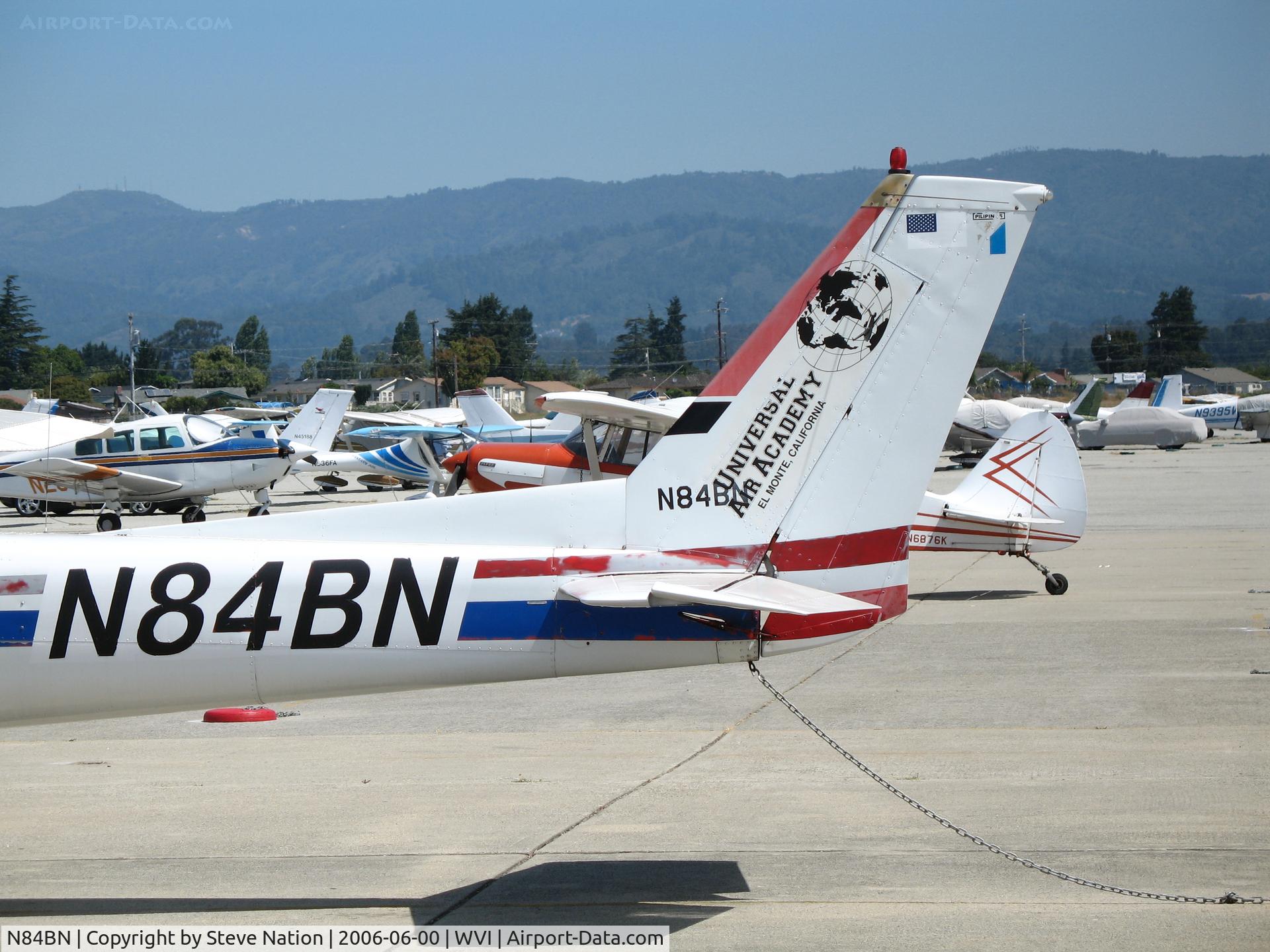 N84BN, 1978 Cessna 152 C/N 15281430, close-up of Universal Air Academy titles @ Watsonville Municipal Airport, CA