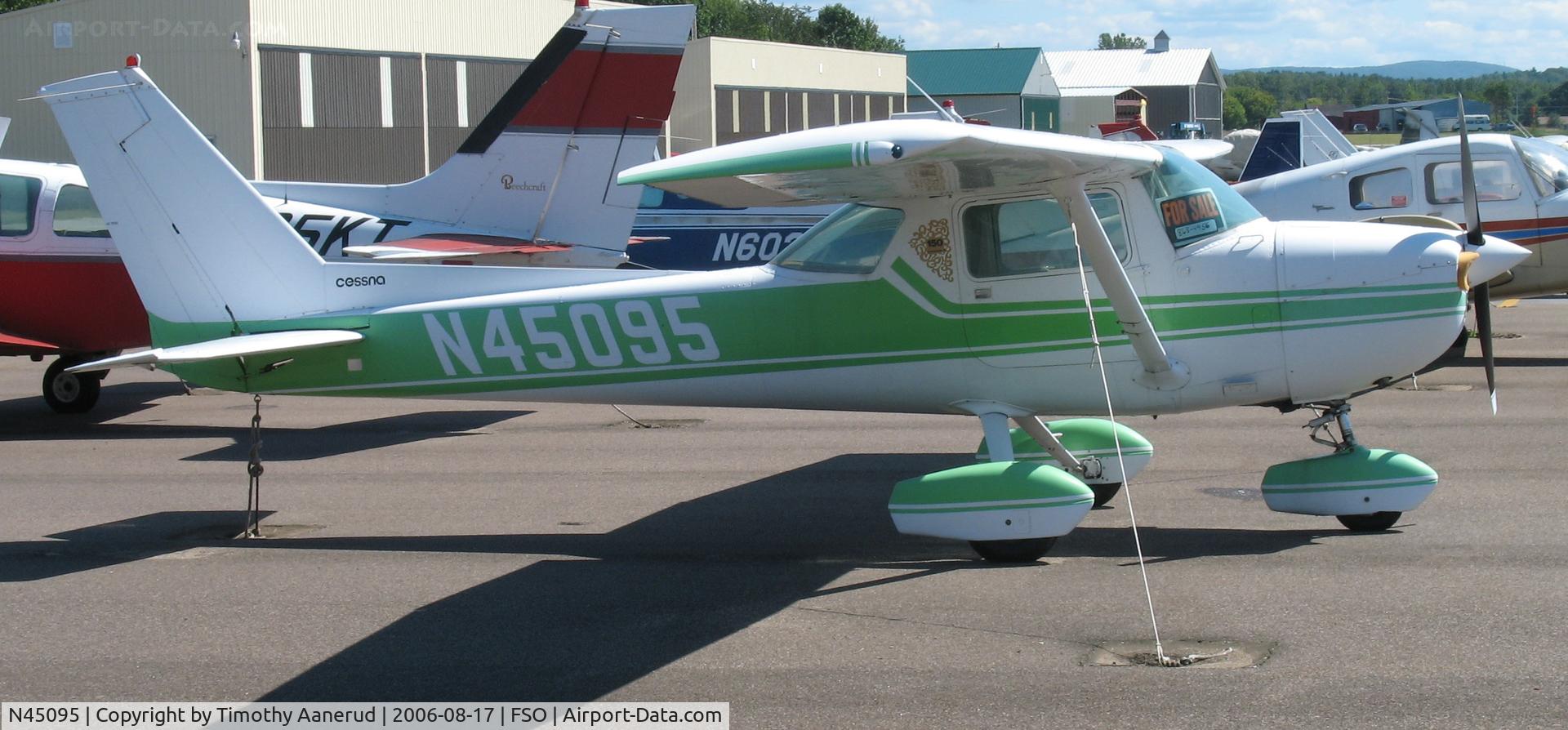 N45095, 1975 Cessna 150M C/N 15076733, 1975 Cessna 150M, c/n 15076733, Tied down at the Franklin County State Airport, Highgate, VT
