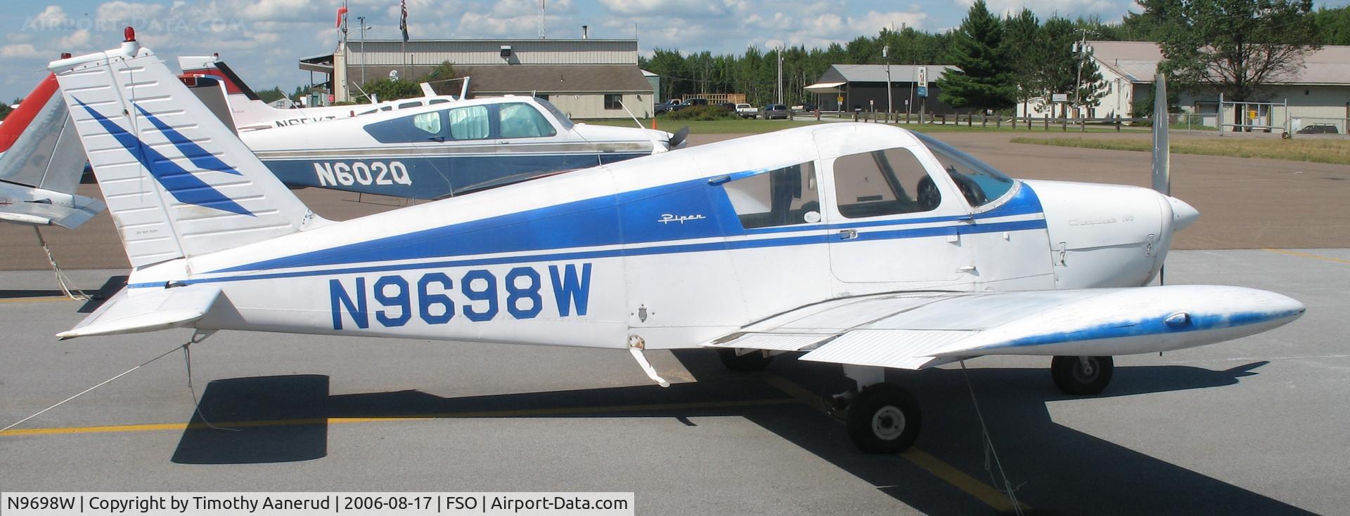 N9698W, 1967 Piper PA-28-140 C/N 28-23171, Tied down at the Franklin County State Airport, Highgate, VT