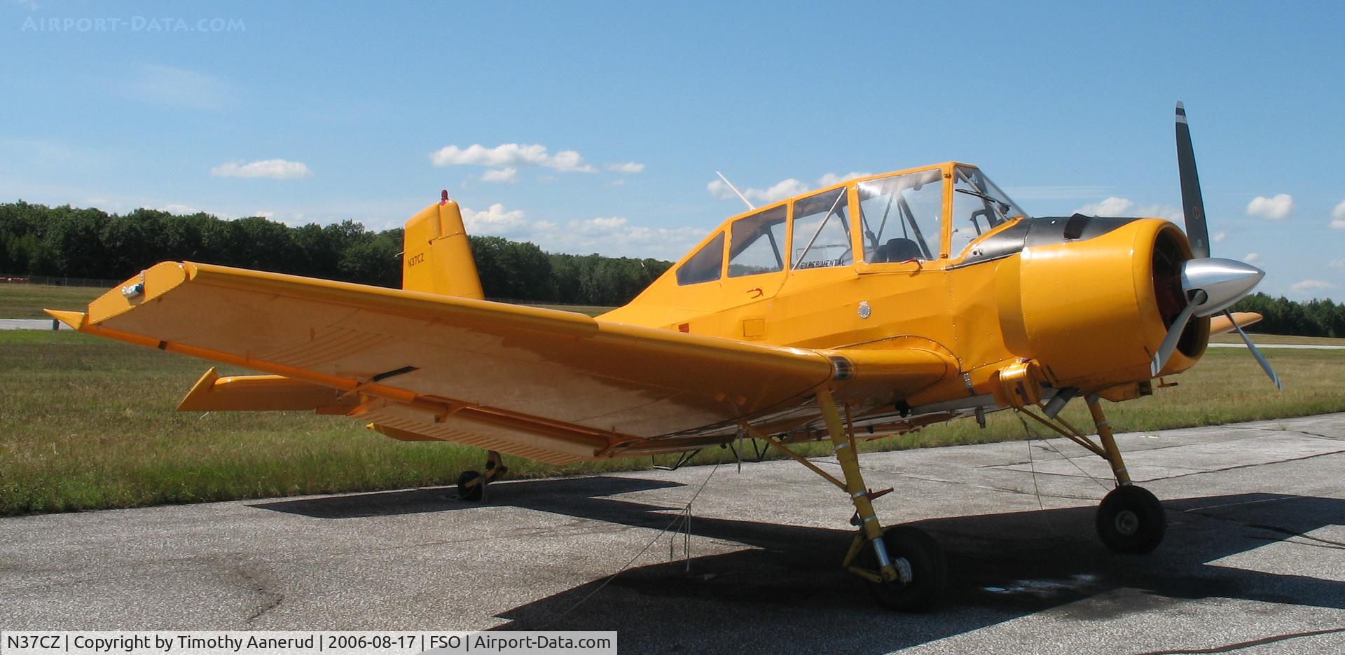 N37CZ, 1979 Let N P Kunovice Z-37 A2T C/N 1906, Tied down at the Franklin County State Airport, Highgate, VT