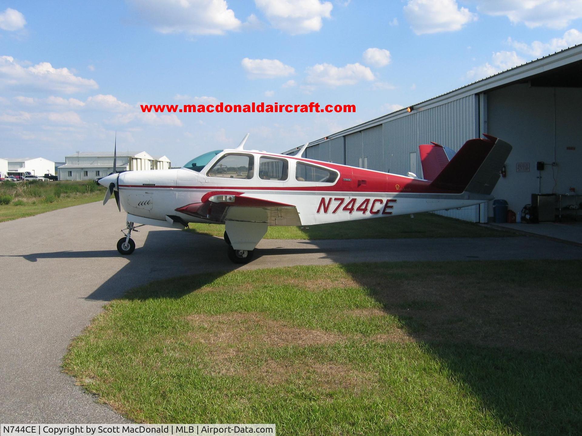 N744CE, 1975 Beech V35B Bonanza C/N D9744, Bonanza out of the hangar