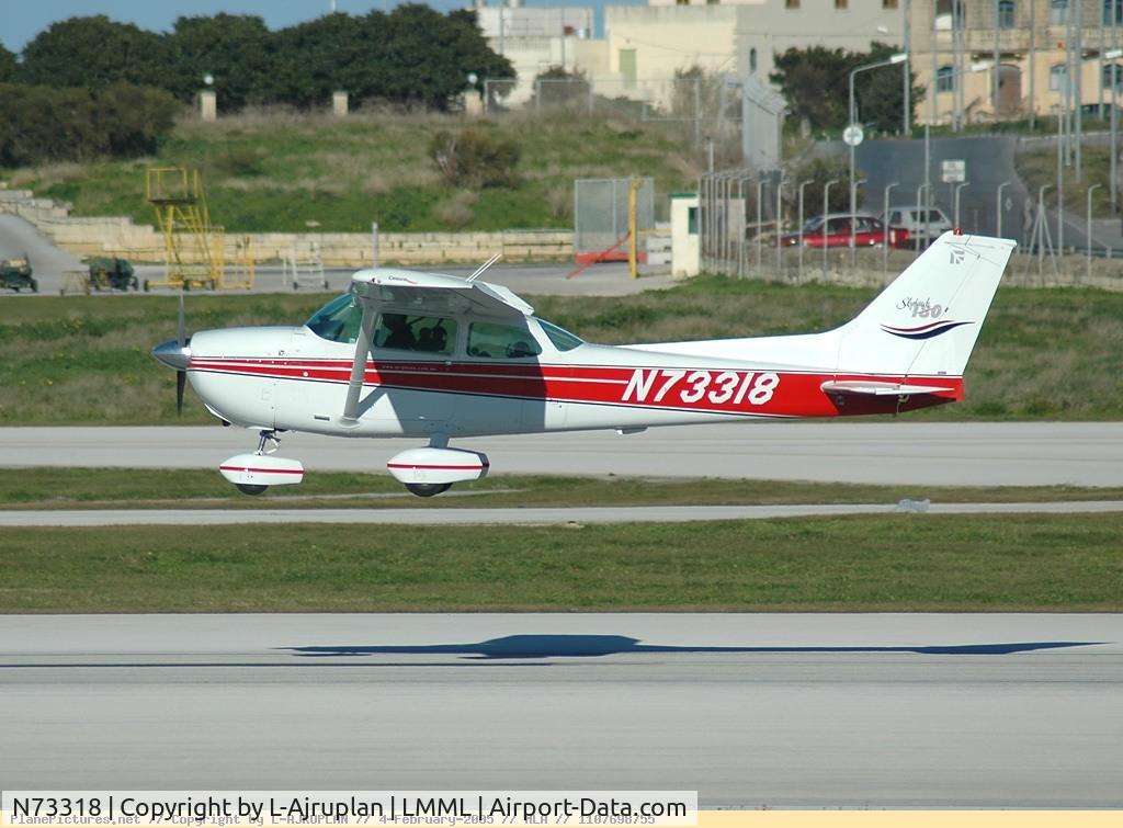 N73318, 1976 Cessna 172M C/N 17267369, Landing runway 32 Malta International Airport