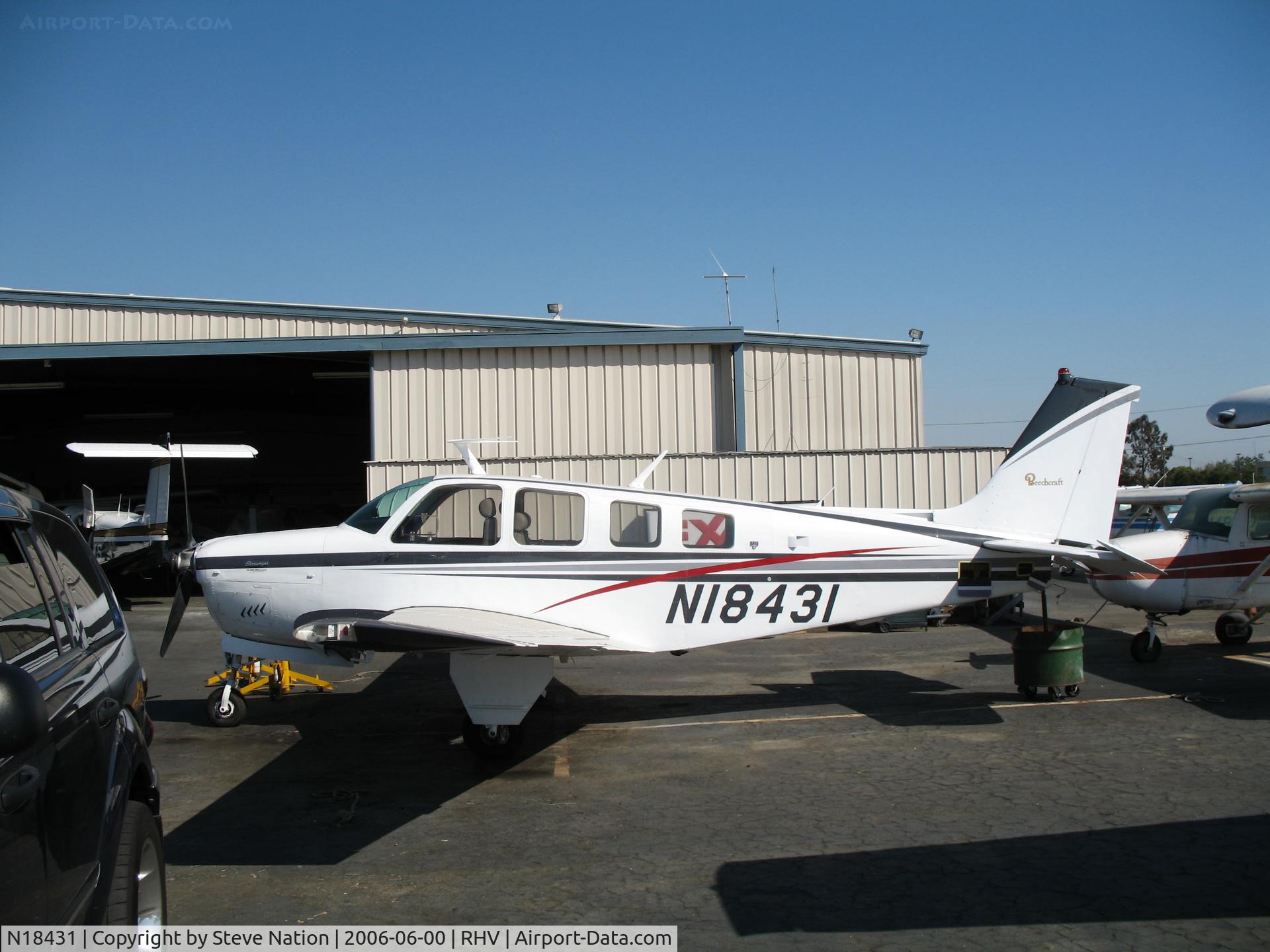 N18431, 1977 Beech A36 Bonanza 36 C/N E-1129, 1977 Beech A36 @ Reid-Hillview Airport (San Jose), CA