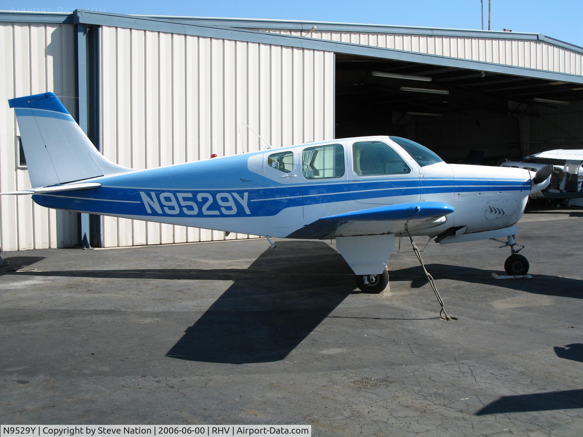 N9529Y, 1962 Beech 35-B33 Debonair C/N CD-555, Angel Wing 1962 Beech 35-B33 @ Reid-Hillview Airport (San Jose), CA