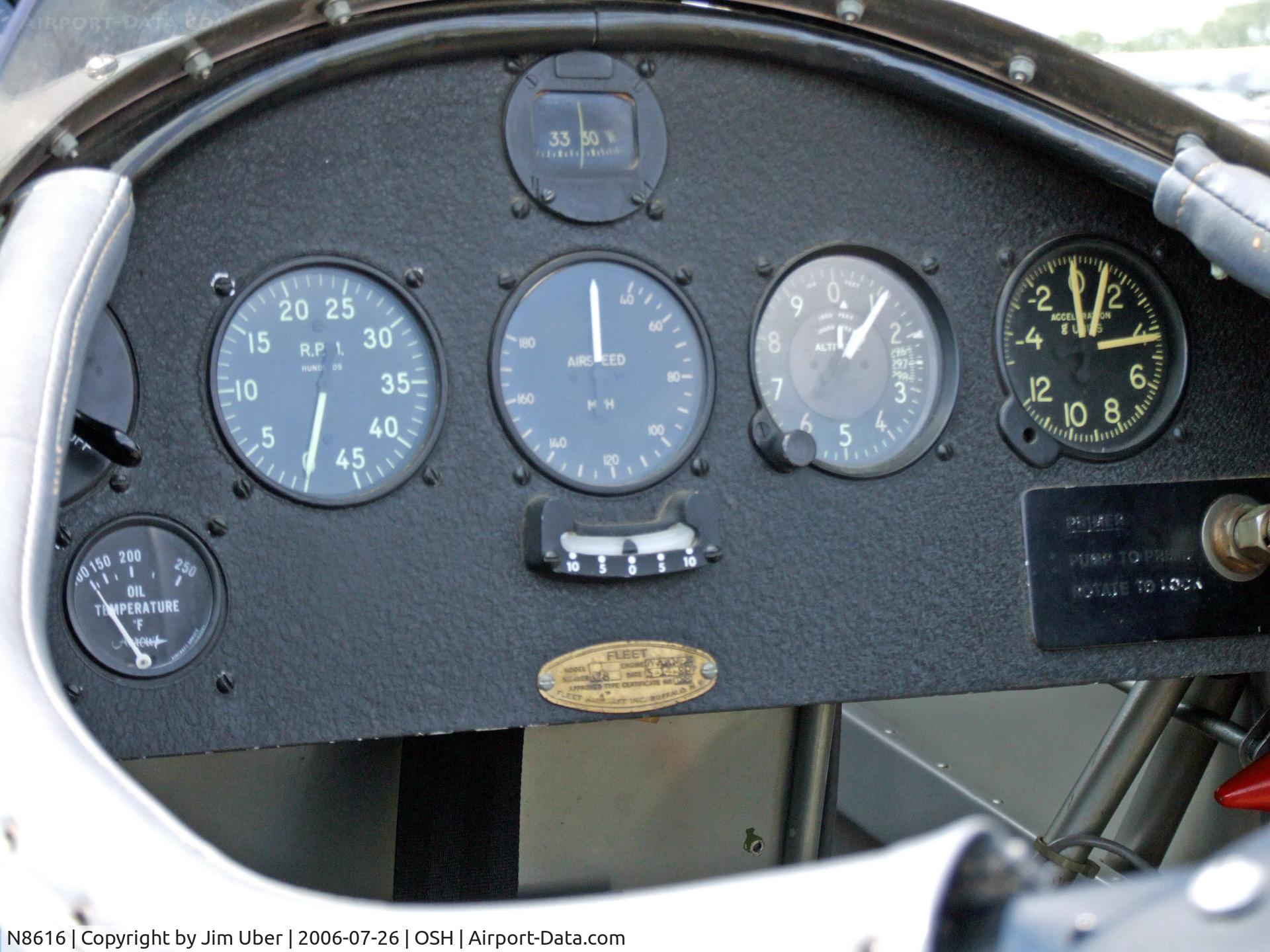 N8616, 1929 Fleet Model 1 C/N 28, somewhat spartan panel in the elderly Fleet