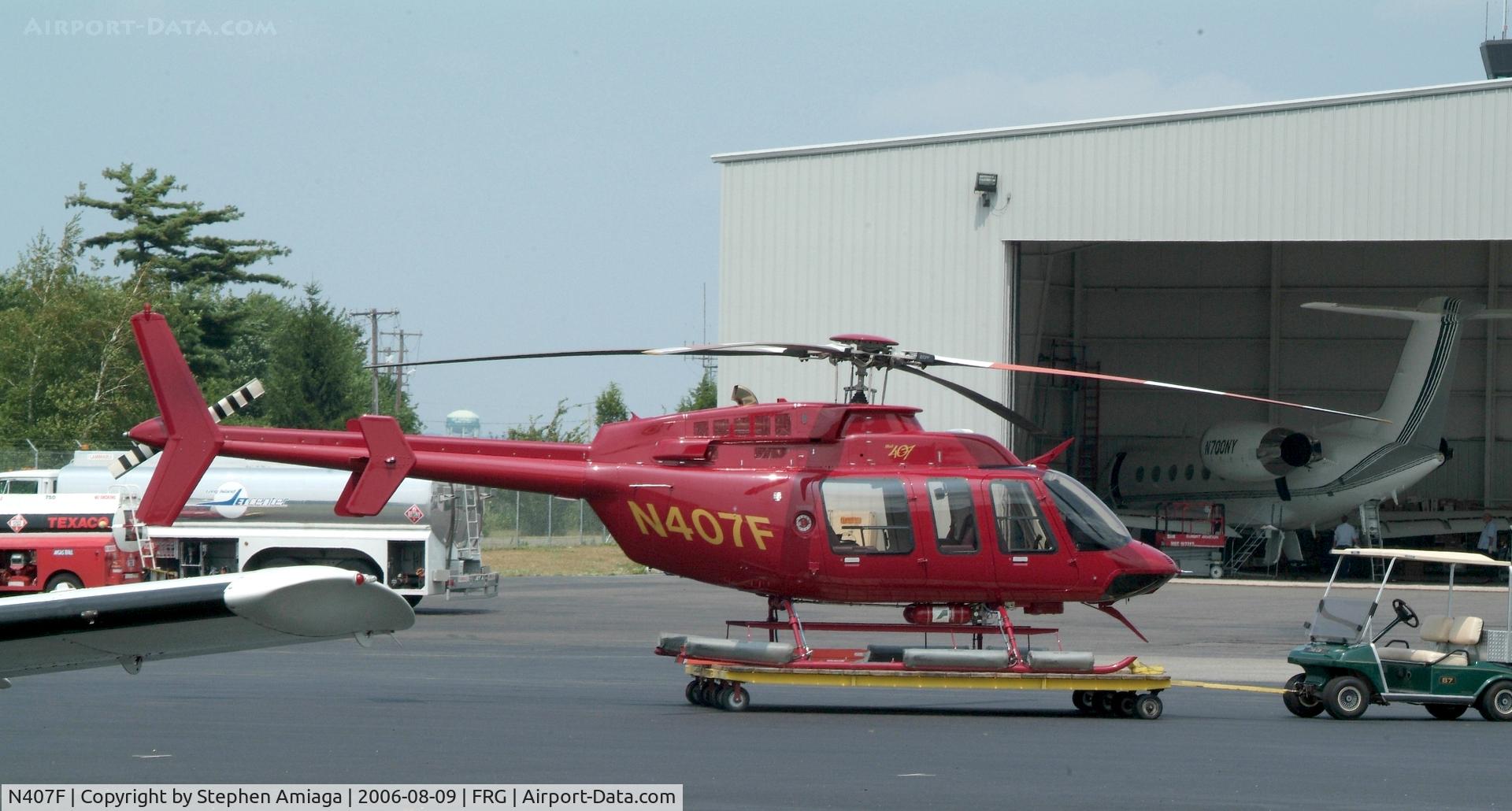 N407F, Bell 407 C/N 53421, Jet Ranger on the ramp...
