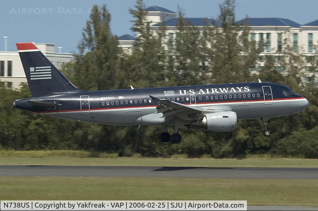 N738US, 2000 Airbus A319-112 C/N 1254, US Airways Airbus A319