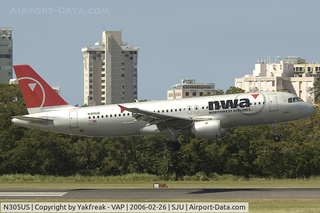 N305US, 1989 Airbus A320-211 C/N 041, Northwest Airbus A320