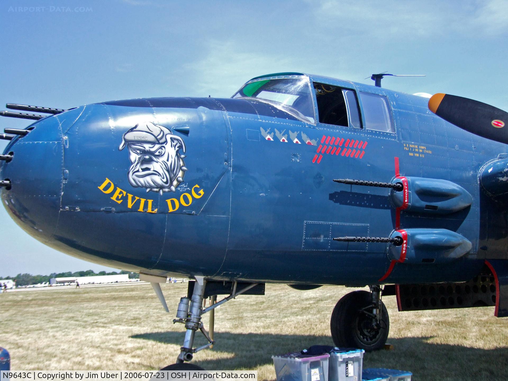 N9643C, 1944 North American B-25J Mitchell Mitchell C/N 108-47512, B-25J in Marie Corp colors