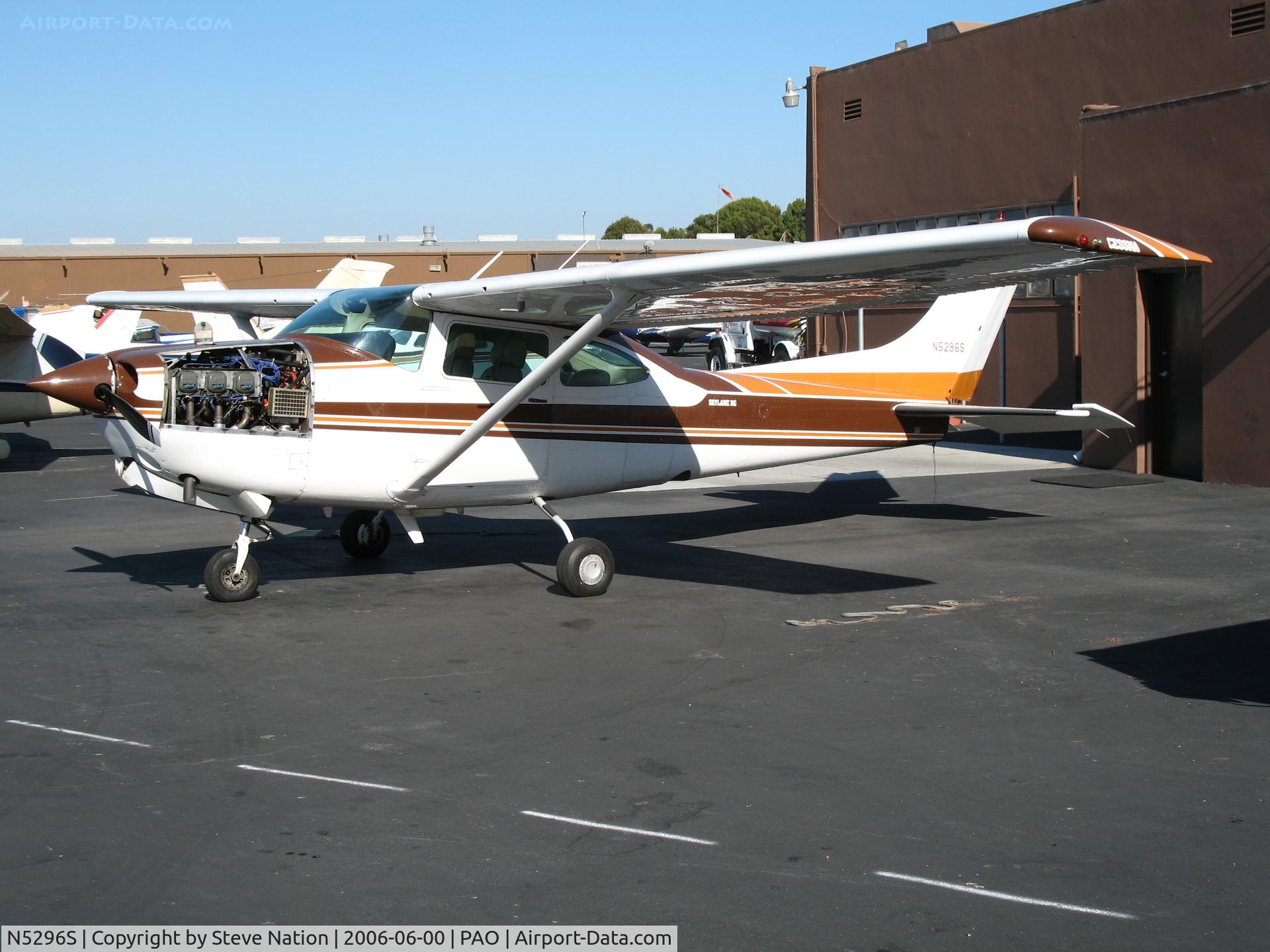 N5296S, 1980 Cessna TR182 Turbo Skylane RG C/N R18201537, Metavol 1980 Cessna TR182 minus cowling @ Palo Alto Municipal Airport, CA