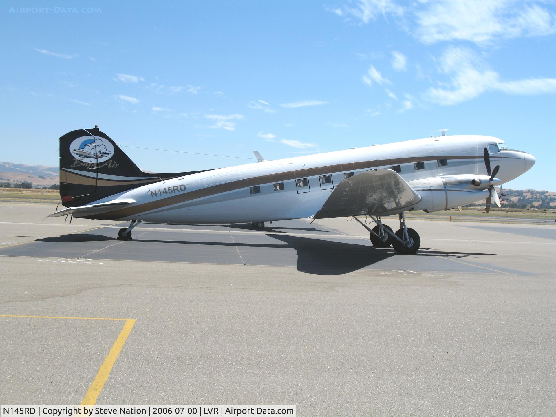 N145RD, 1942 Douglas DC-3-65TP (C-47A-90-DL) C/N 20175, Baja Air Aero Modifications (South Africa) AMI-DC-3-65TP (DC-3 s/n 20175) with PT-6A turboprops @ Livermore Municipal Airport, CA