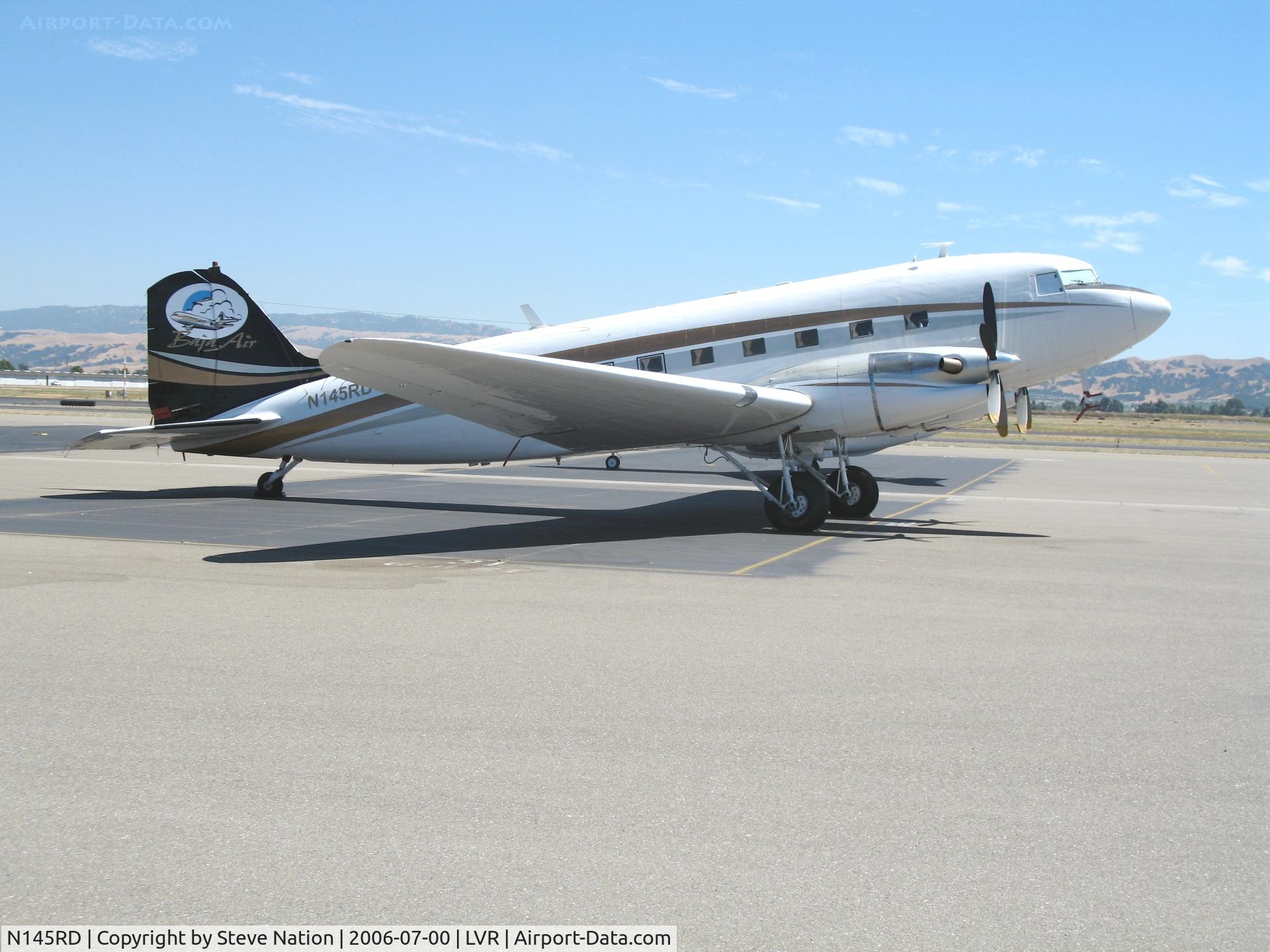 N145RD, 1942 Douglas DC-3-65TP (C-47A-90-DL) C/N 20175, Baja Air Aero Modifications (South Africa) AMI-DC-3-65TP (DC-3 s/n 20175) with PT-6A turboprops @ Livermore Municipal Airport, CA