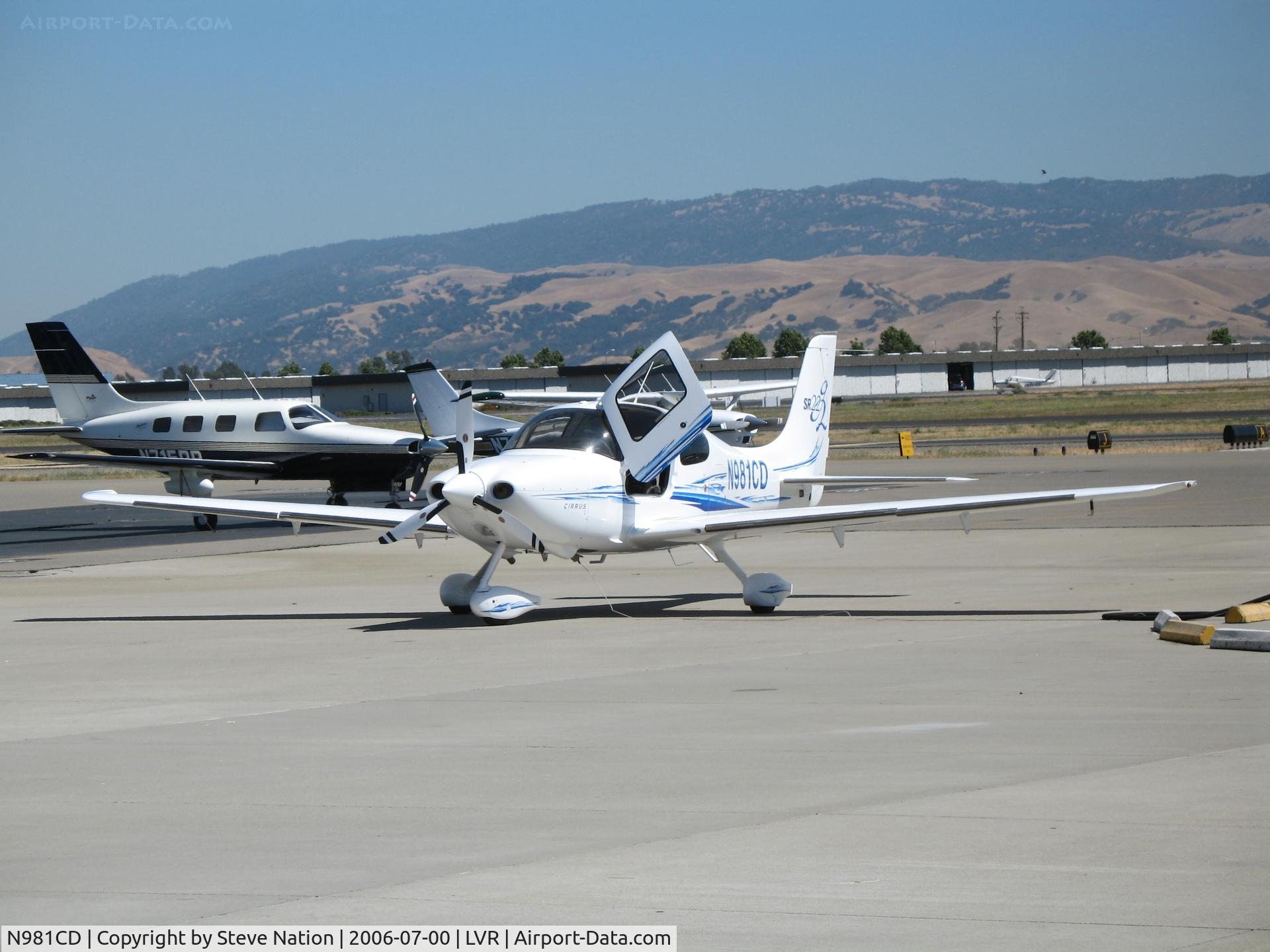 N981CD, 2006 Cirrus SR22 C/N 1896, Airpower Aviation LLC 2006 Cirrus Design SR22 gassing up @ Livermore Municipal Airport, CA