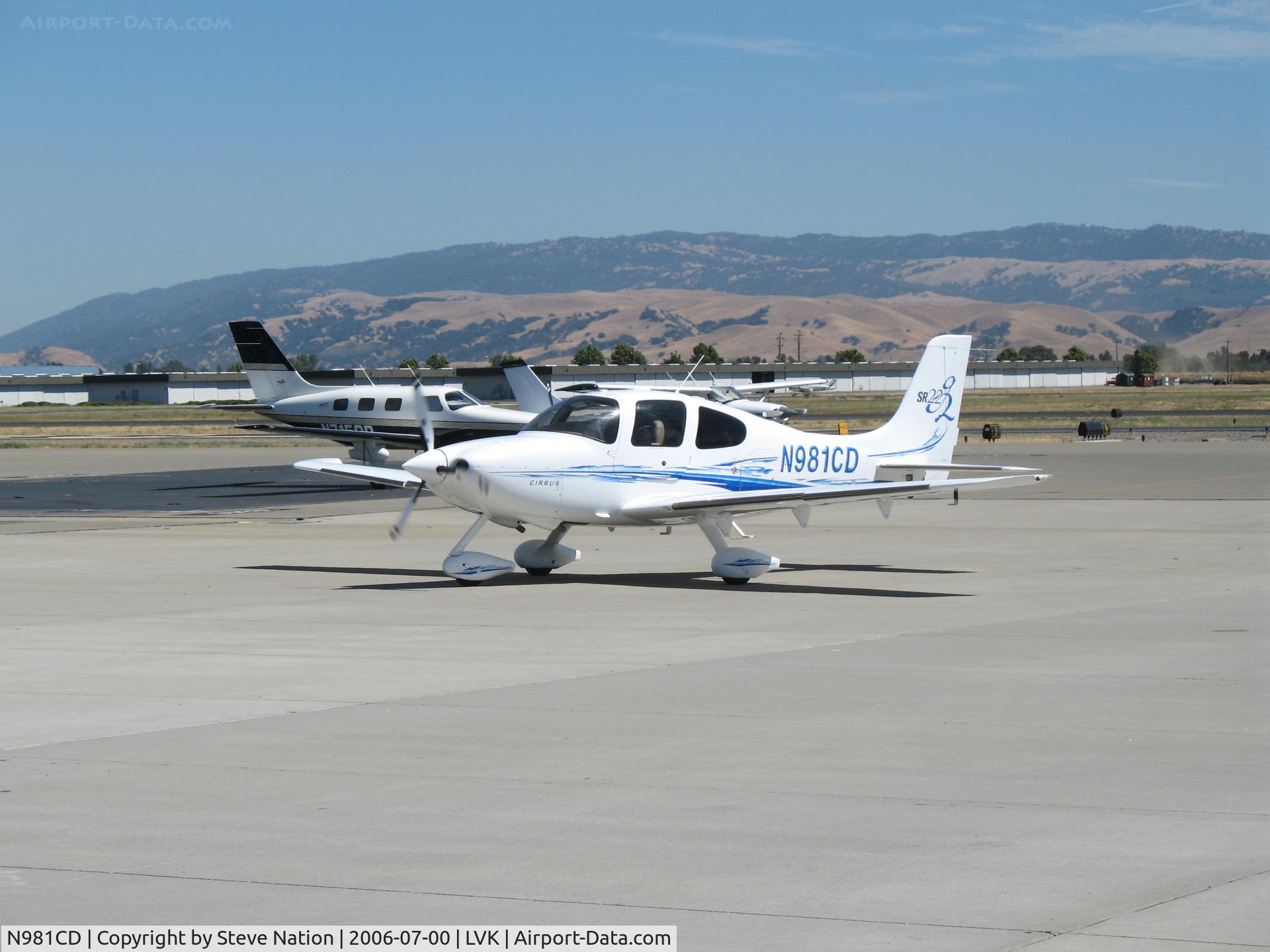 N981CD, 2006 Cirrus SR22 C/N 1896, Airpower Aviation LLC 2006 Cirrus Design SR22 taxying @ Livermore Municipal Airport, CA