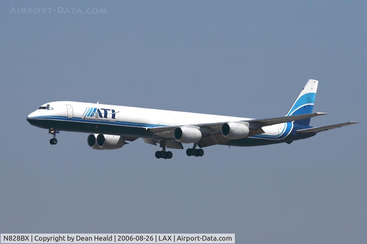 N828BX, 1968 Douglas DC-8-71F C/N 45993, Air Transport International LLC N828DX (FLT ATN302) from Don Miguel Hidalgo Y Costilla Int'l (MMGL) on final approach to RWY 25R.