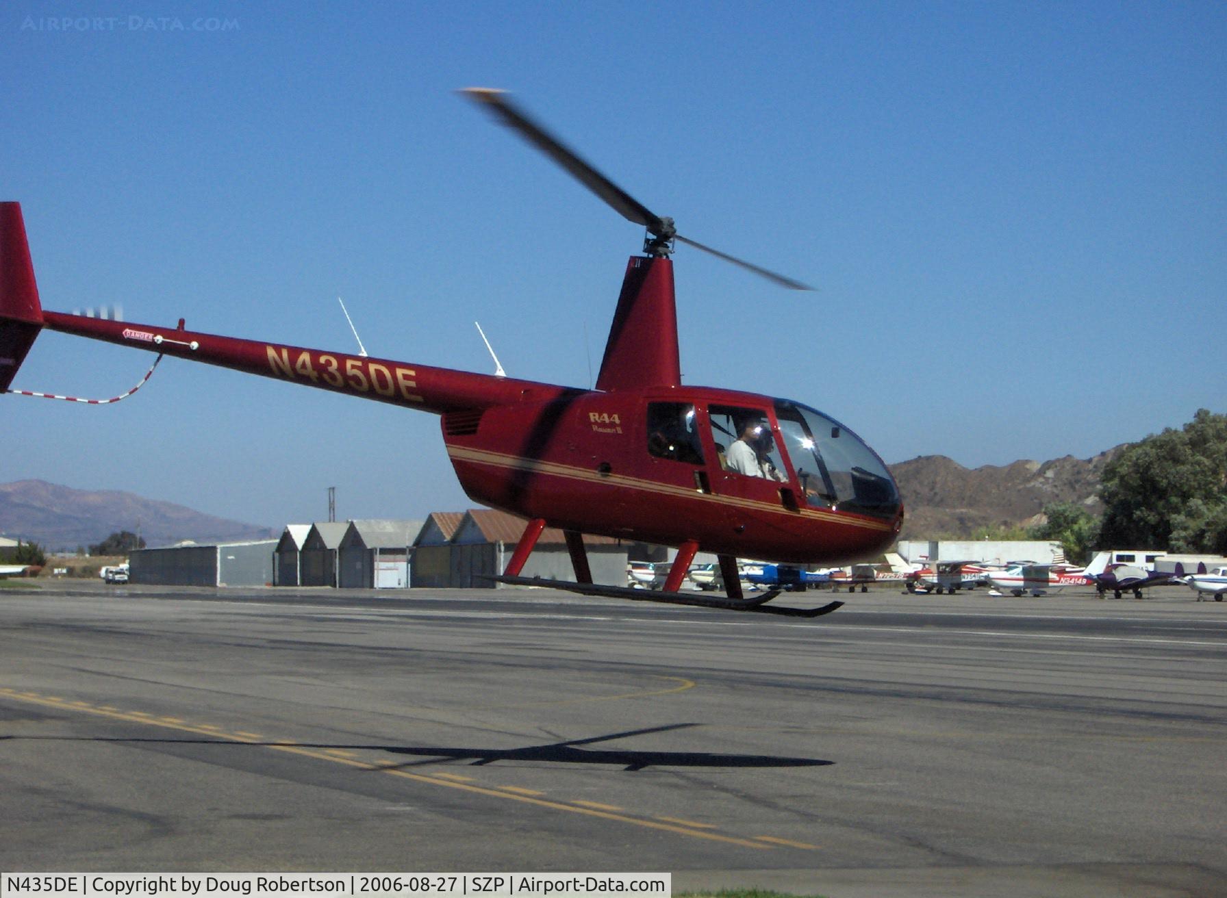 N435DE, 2005 Robinson R44 Raven II C/N 10605, 2005 Robinson R44 RAVEN II, Lycoming IO540 derated to 245 Hp for takeoff 205 Hp continuous, takeoff turn