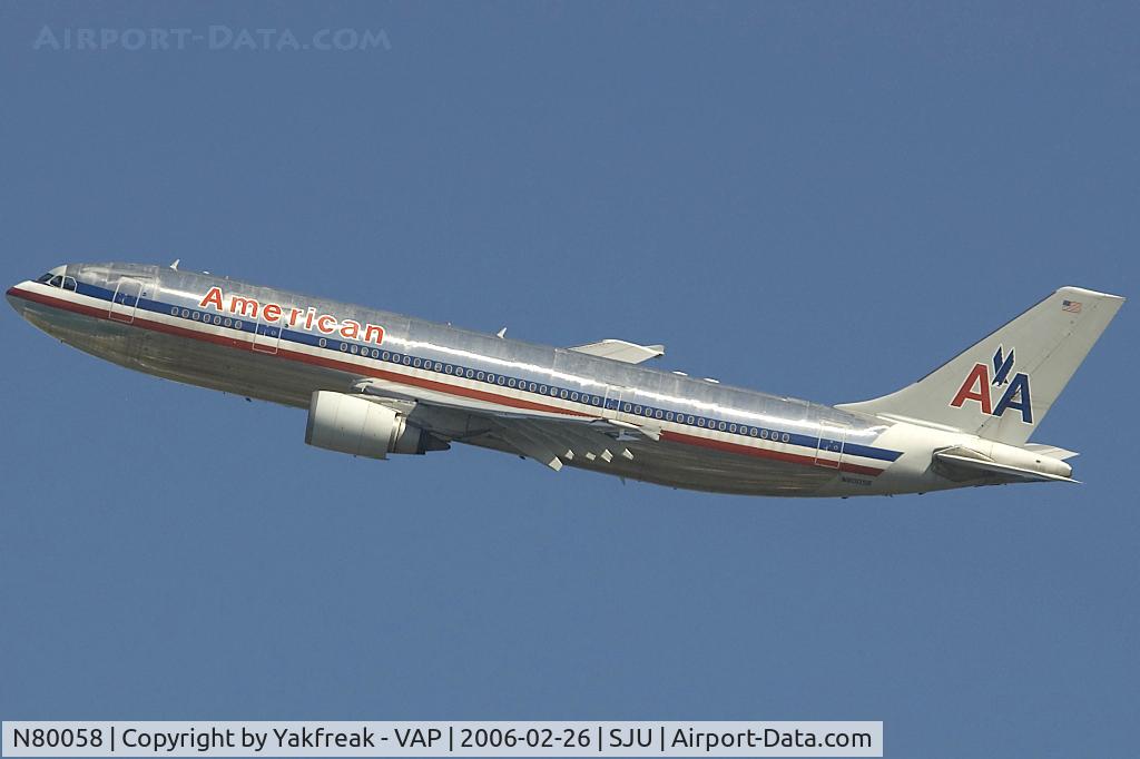 N80058, 1988 Airbus A300B4-605R C/N 466, American Airlines Airbus A300-600 turning after take off