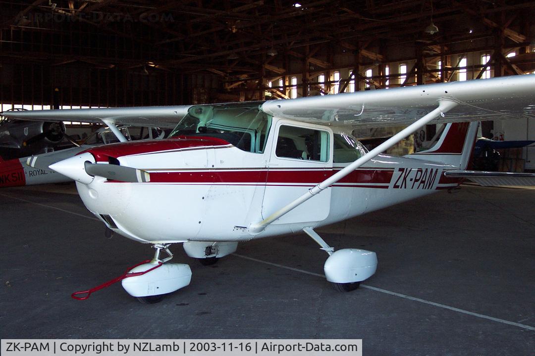ZK-PAM, 1969 Cessna 172K Skyhawk C/N 17258484, ZK-PAM resting in her home hangar at Omaka Aerodrome after a recent major refurbishment.