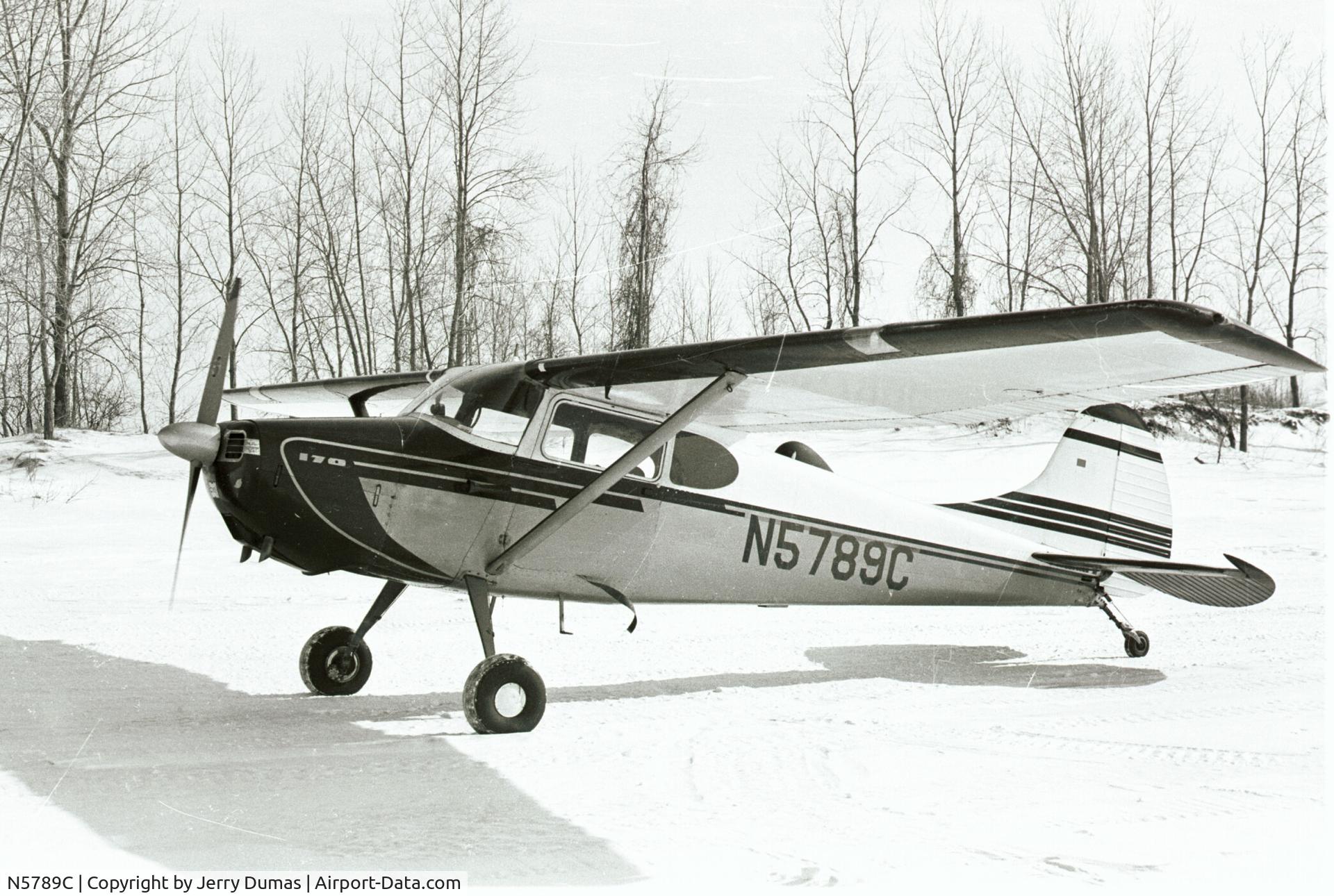 N5789C, 1950 Cessna 170A C/N 19743, Sandy Pond, Lake Ontario,winter 1979 before paint