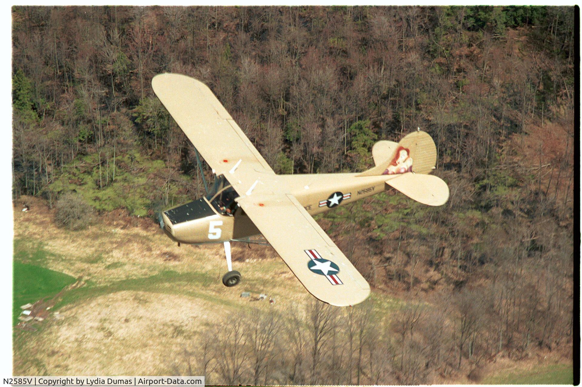 N2585V, 1948 Cessna 170 C/N 18090, Airfraft flying over centrat NY taken about 1992