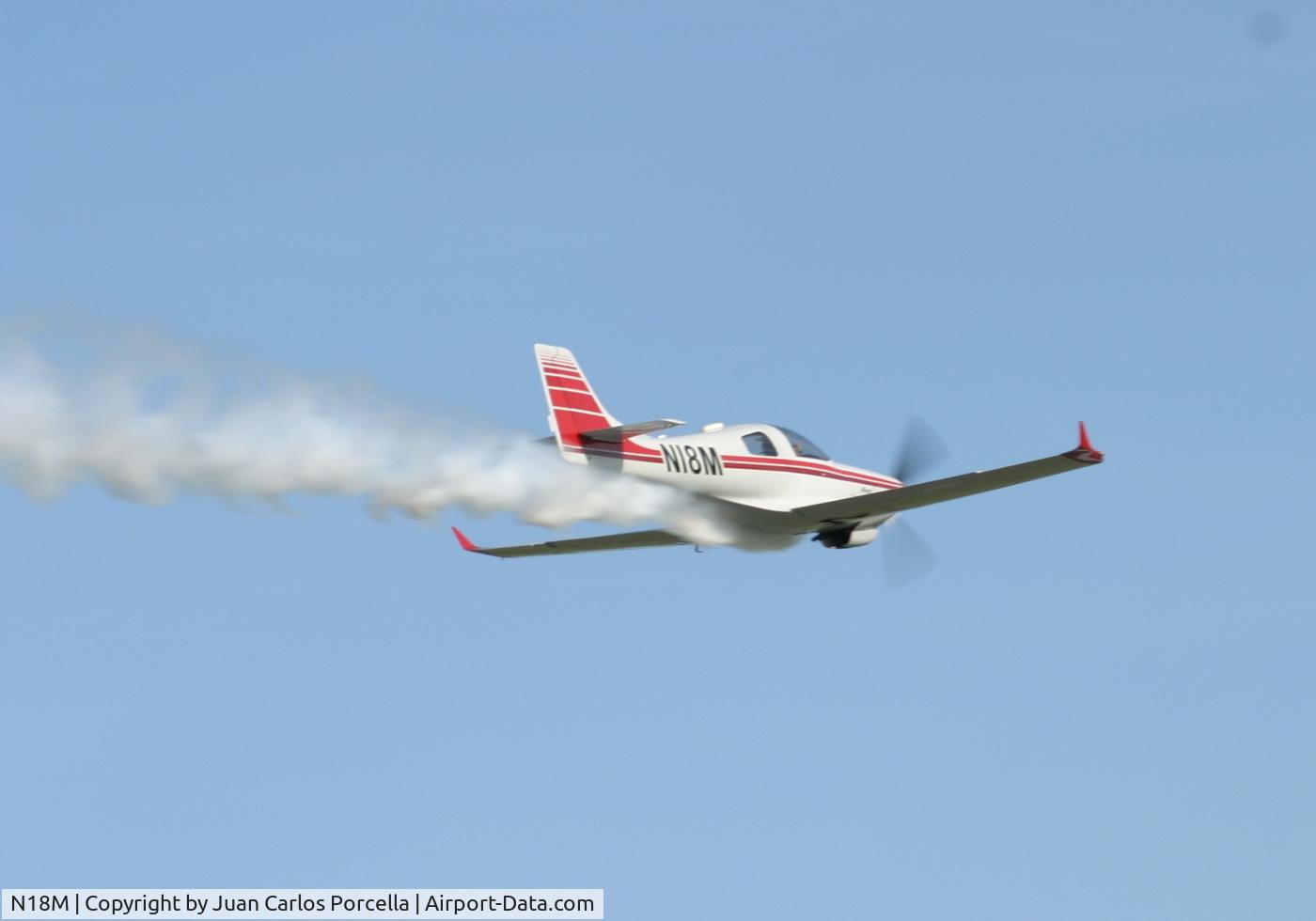 N18M, 1992 Lancair 320 C/N 001 (N18M), Tail view, smoke system on, El Higuero, Dom Rep 2006