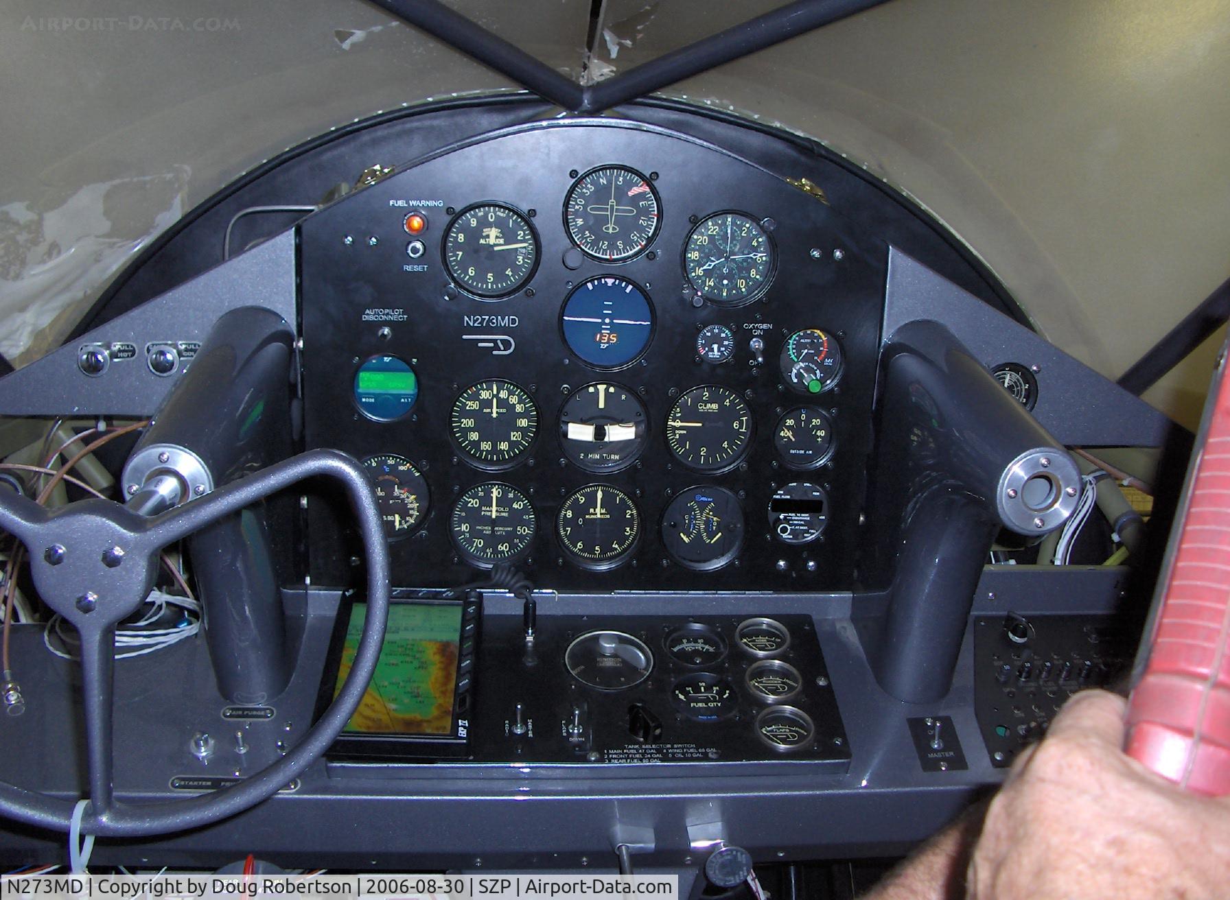 N273MD, 2008 Dickenson Howard DGA-21 (Replicate) C/N 001, Dickenson Howard DGA-21 'FLYING D', panel with GPS Chart Plotter; transceiver & transponder not in yet. Thank you Bruce, for holding the light.