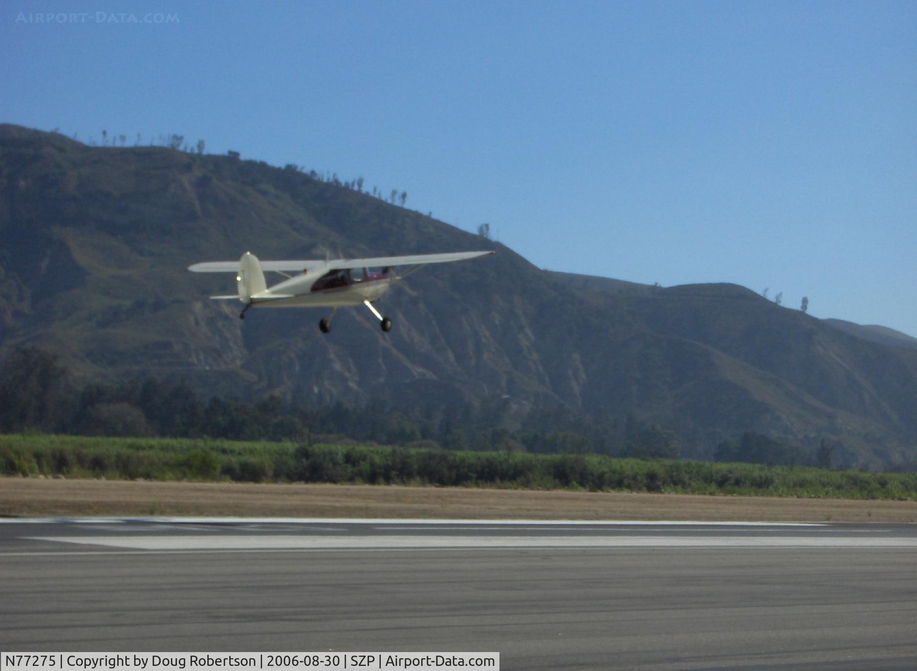 N77275, 1946 Cessna 140 C/N 11488, 1946 Cessna 140, Continental C85 85 Hp, takeoff climbout Runway 22