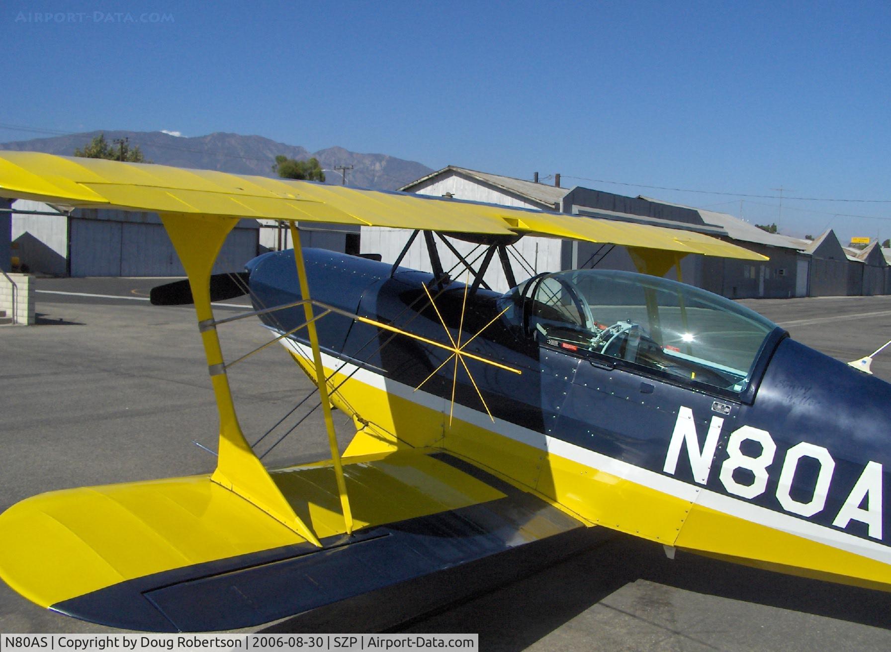 N80AS, 1992 Pitts S-2B Special C/N 5244, 1992 Pitts Aerobatics S-2B, advanced aerobatics instruction attitude reference indicator, wing strut mounted