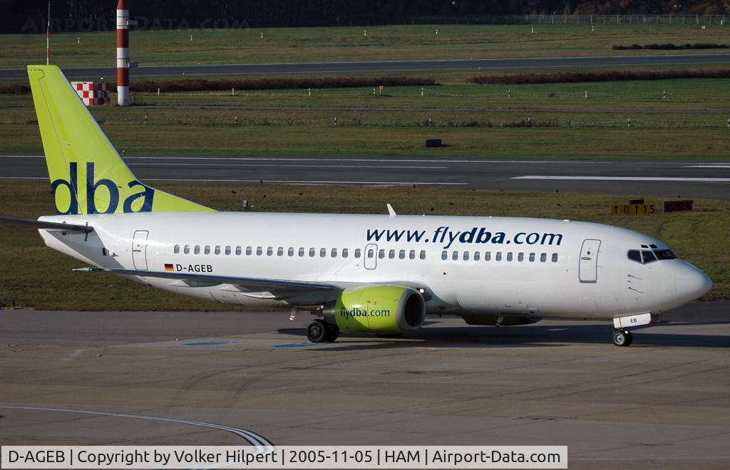 D-AGEB, 1989 Boeing 737-322 C/N 24320, at Hamburg/Fuhlsbüttel