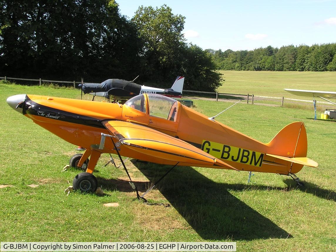 G-BJBM, 1983 Monnett Sonerai I C/N PFA 015-10022, Monnet Sonerai at Popham, named 