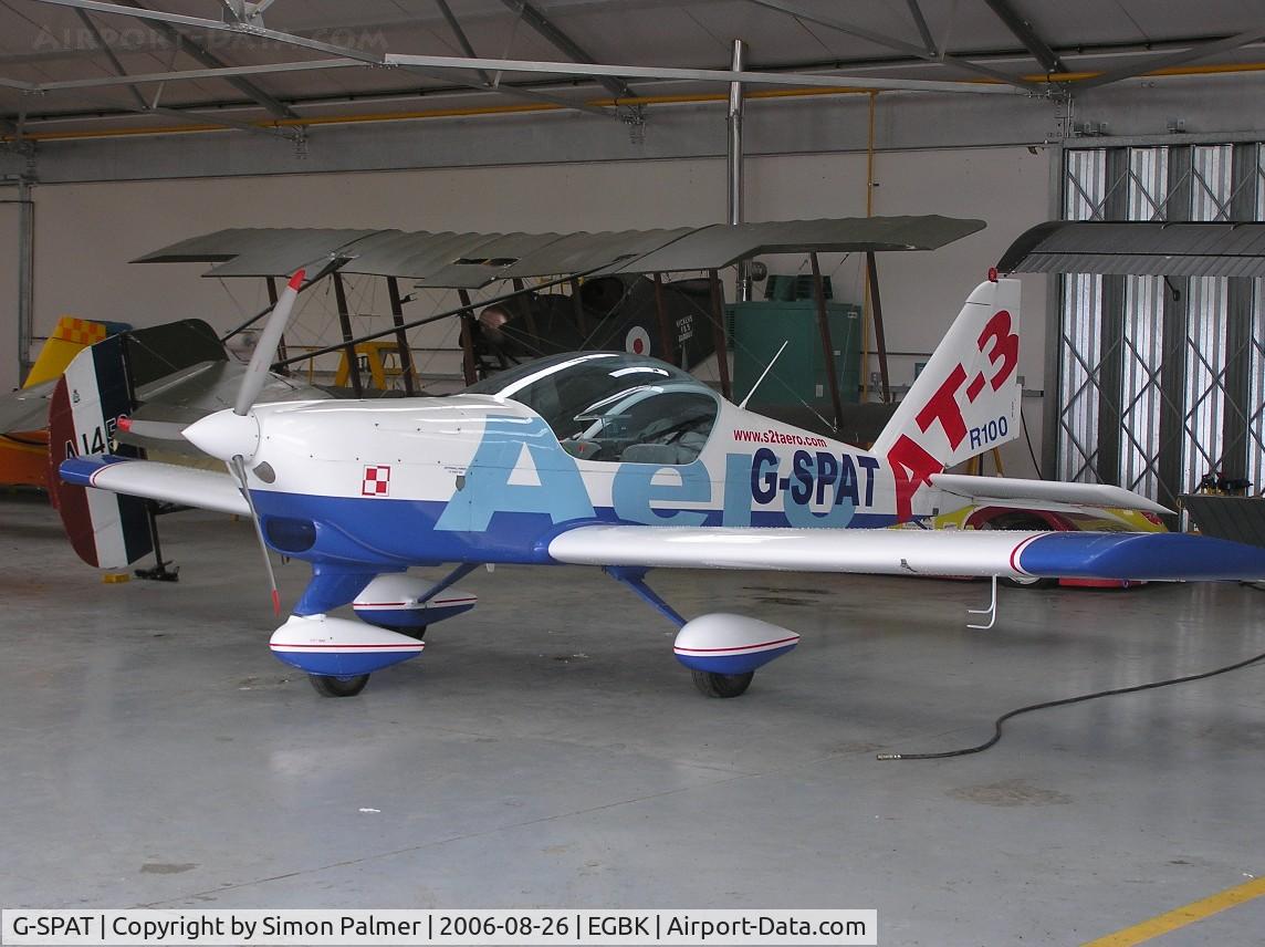 G-SPAT, 2003 Aero AT-3 R100 C/N AT3-008, Aero AT3-R100 in the hangar at Sywell